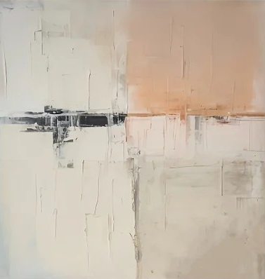 Abstract Peach & Black Art, Scandinavian Modern Wall Decor #BGA 219