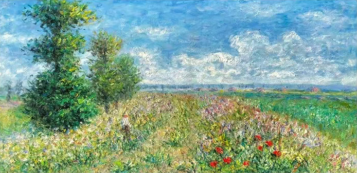 Monet Style Giverny Landscape, Impressionist Canvas #BGA 169