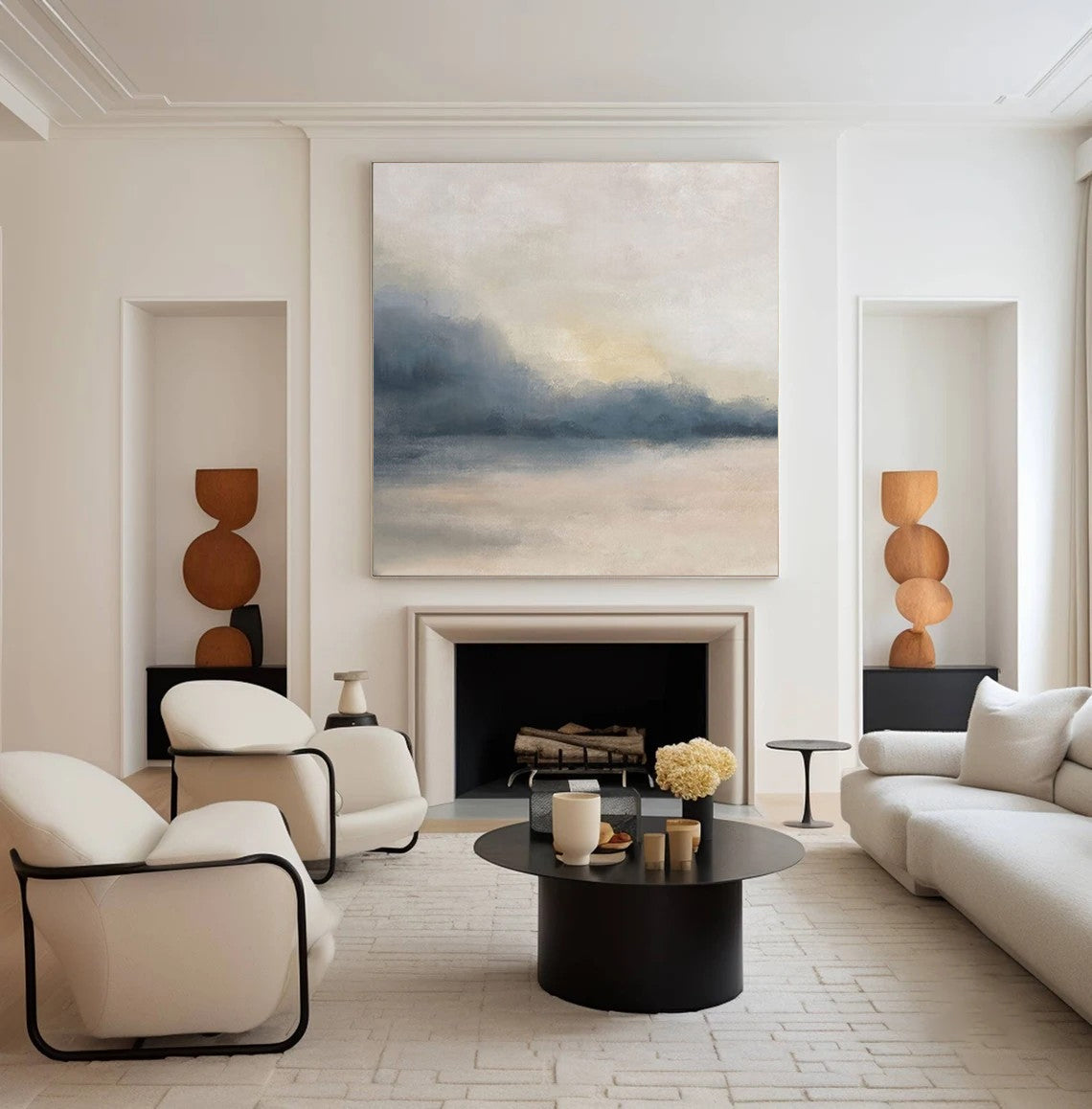 Ethereal Shores: Abstract Landscape Art, Soft Muted Palette #BGA 218