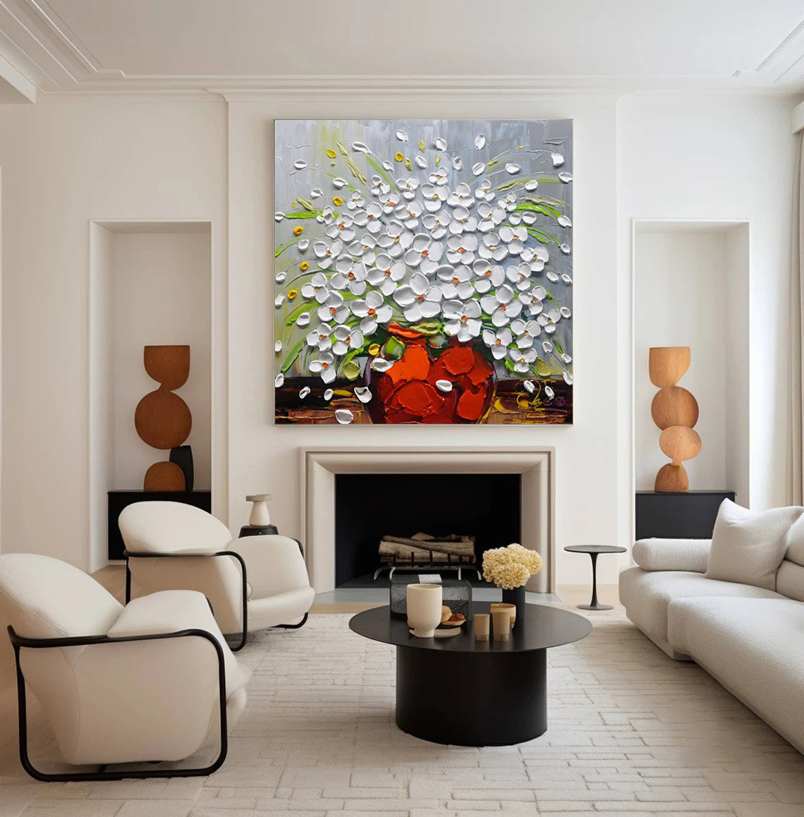 Sculpted Florals: Bold Impasto Flowers, Richly Textured Art #BGA 229