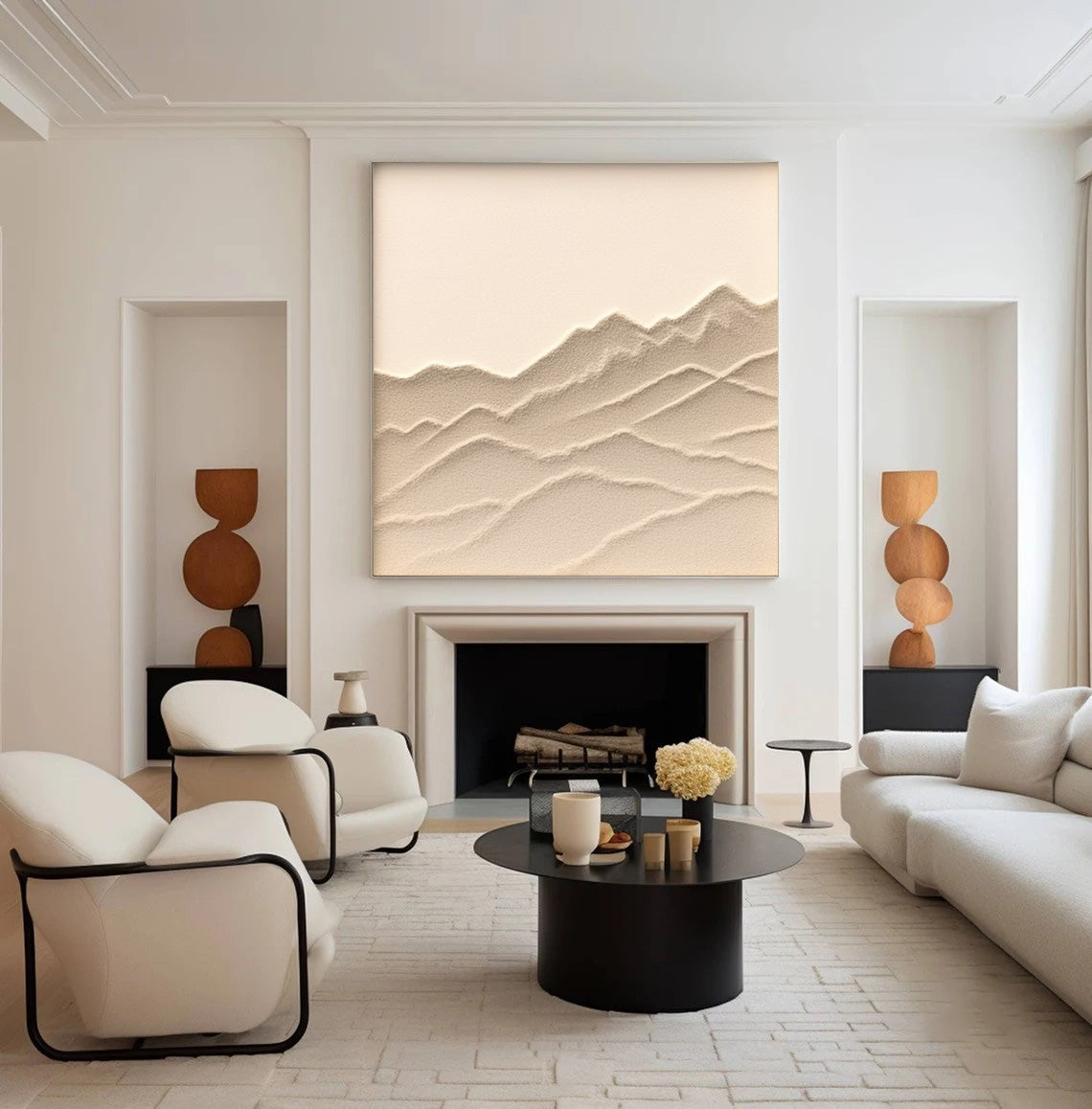 Minimalist Mountain Wall Art, Soft Textured Landscape #BGA 248