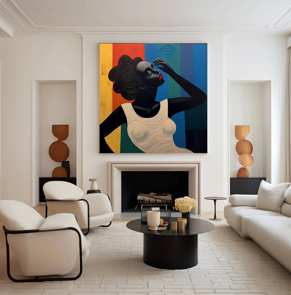 Striking Portrait with Vibrant Background, Figurative Art #BGA 238