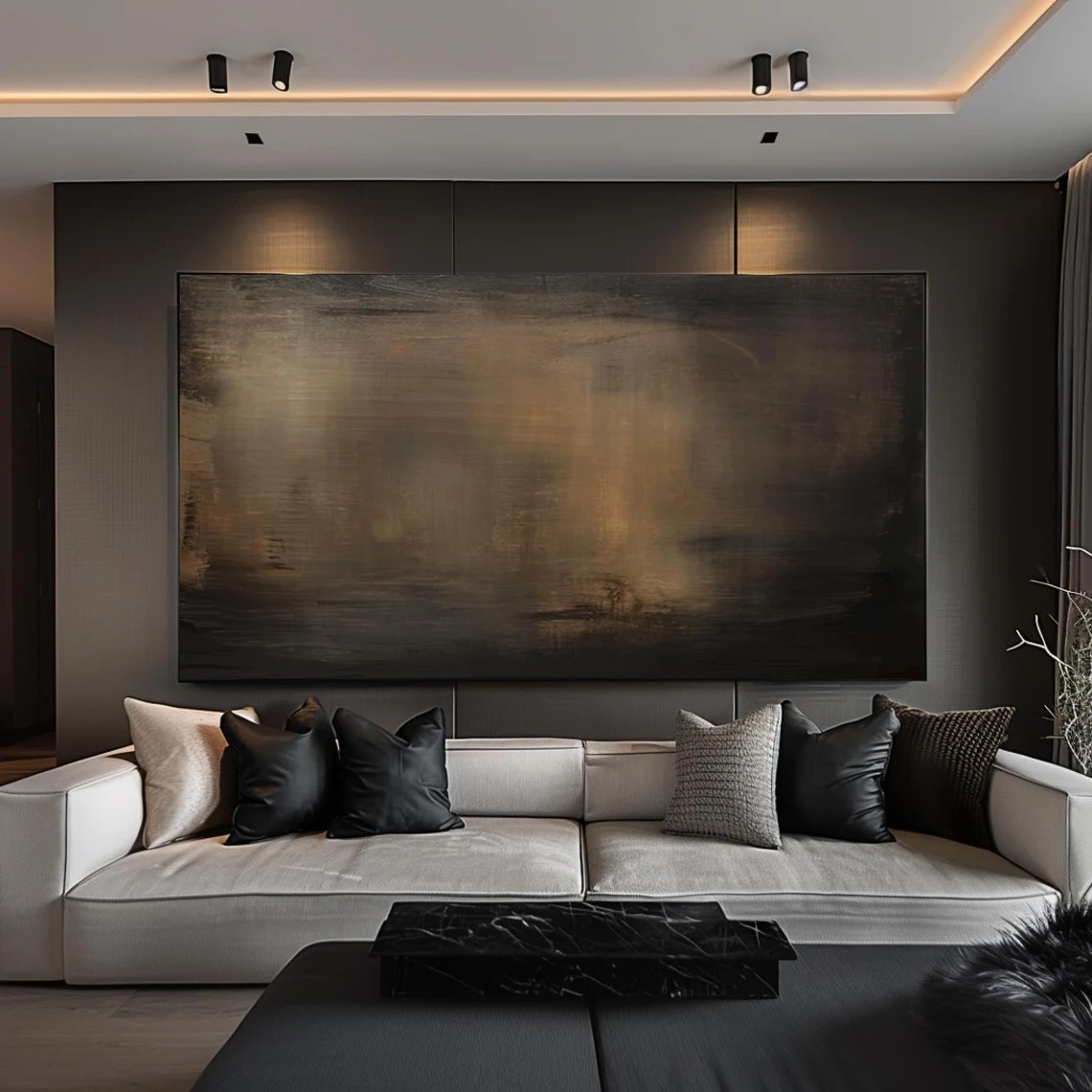 Moody Abstract Landscape Wall Art, Textured Minimalist Decor #BGA 132
