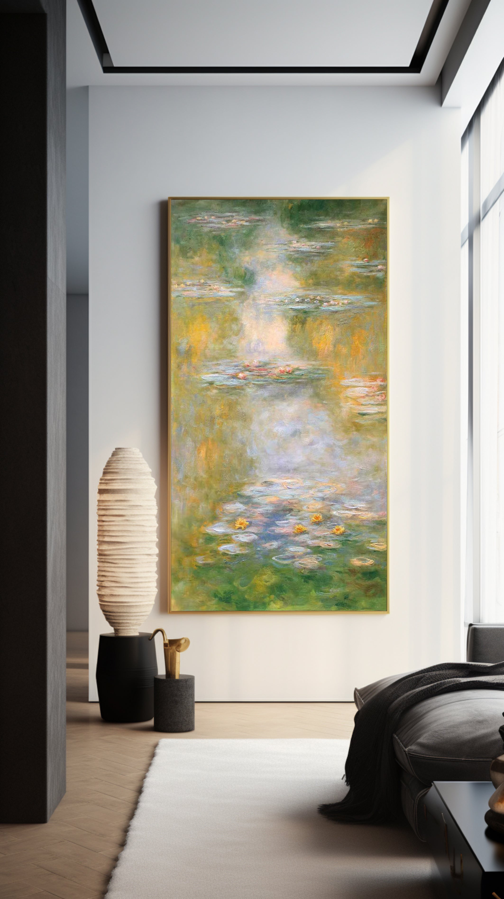 Monet Inspired Water Lilies, Impressionist Cascade #BGA 178