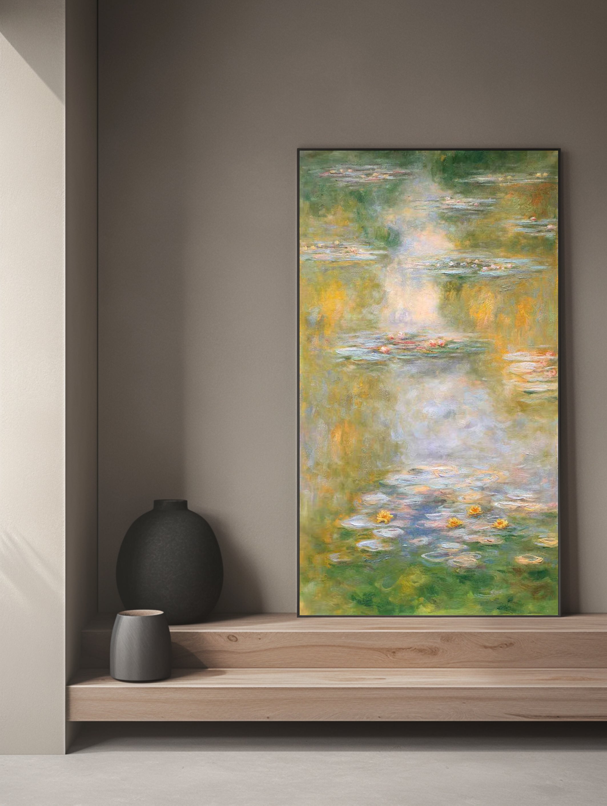 Monet Inspired Water Lilies, Impressionist Cascade #BGA 178
