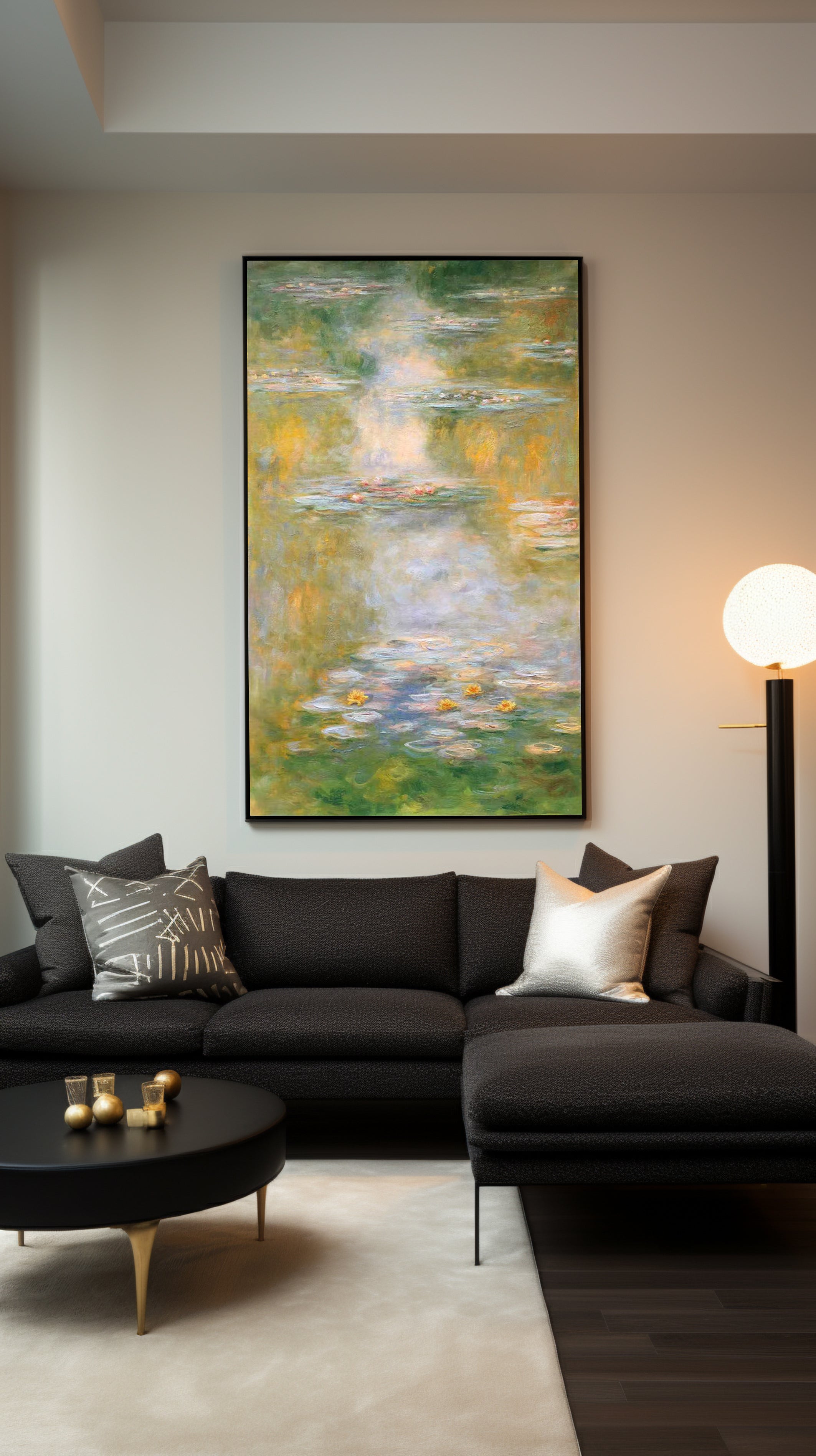 Monet Inspired Water Lilies, Impressionist Cascade #BGA 178
