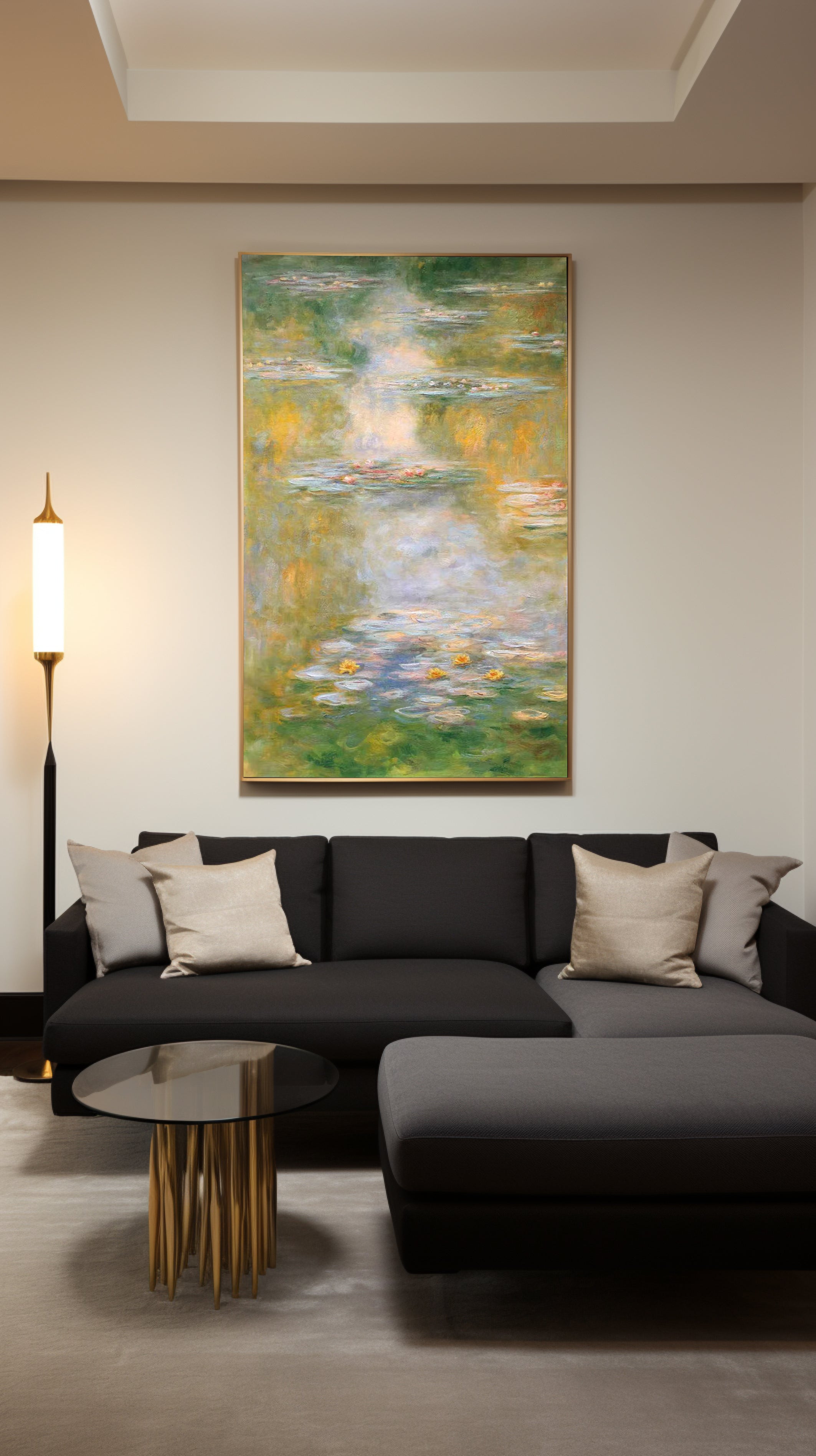 Monet Inspired Water Lilies, Impressionist Cascade #BGA 178
