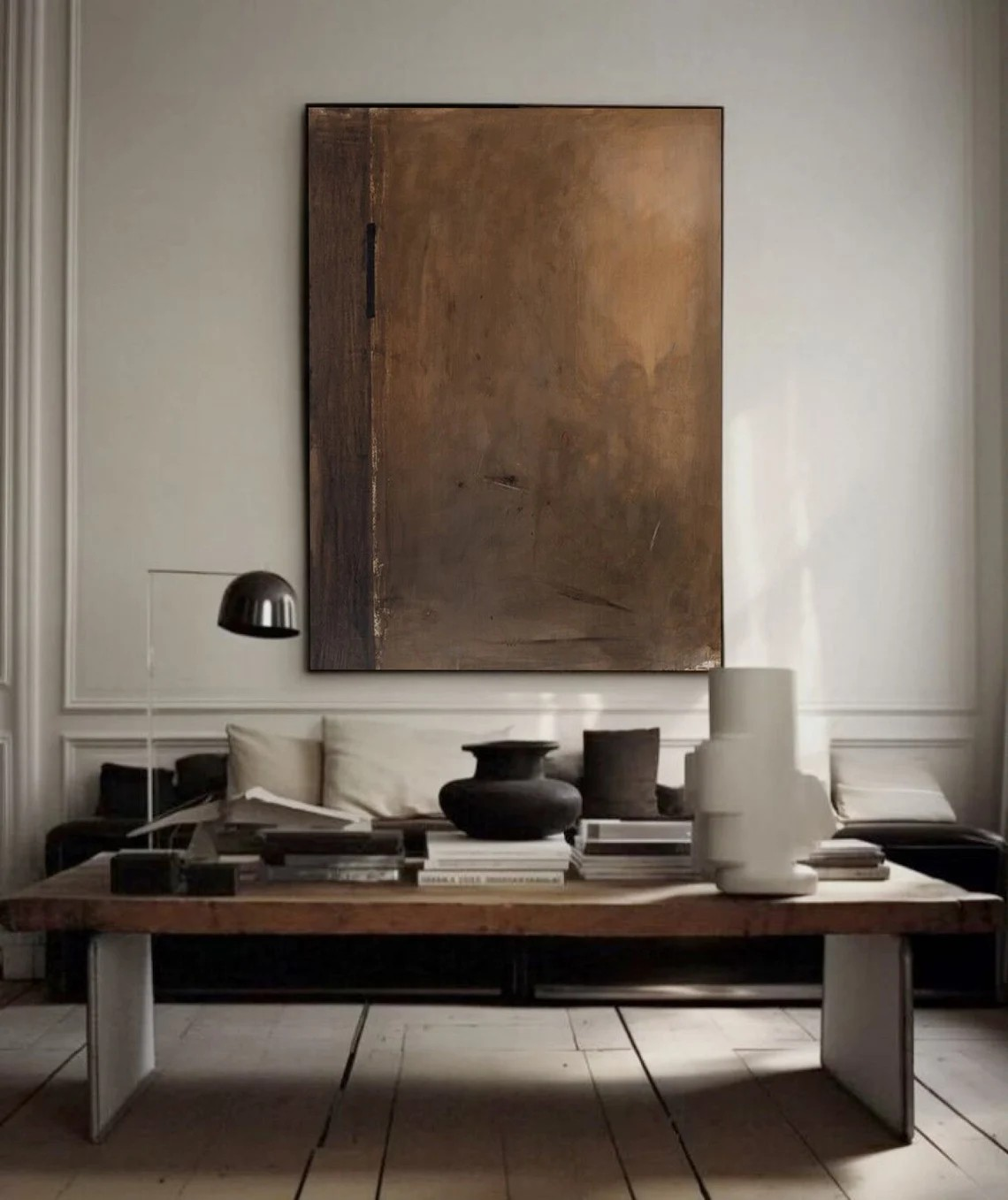 Silent Sediment: Brown Tonal Wabi-Sabi, Modern Textured Piece #BGA 157