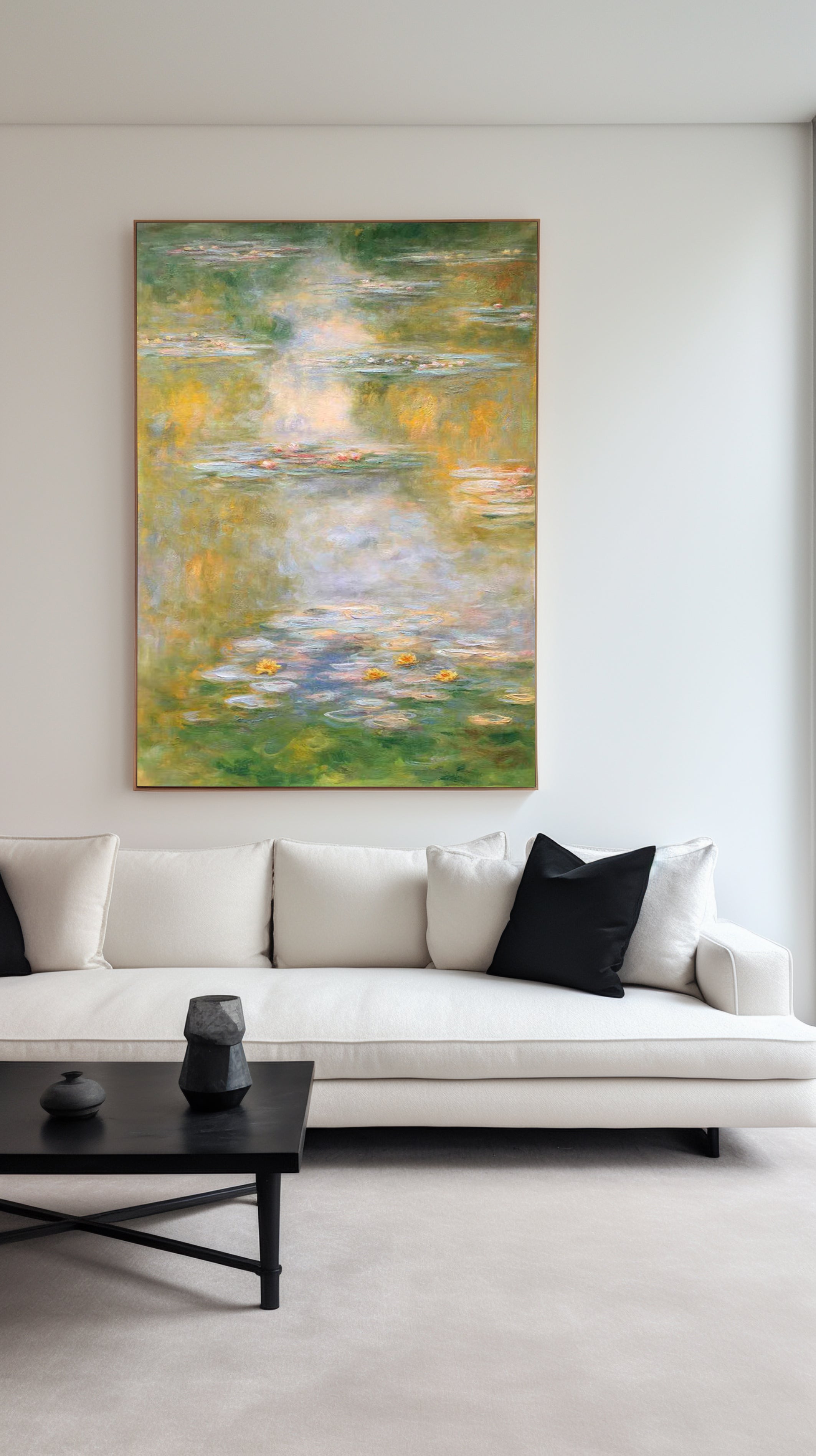 Monet Inspired Water Lilies, Impressionist Cascade #BGA 178
