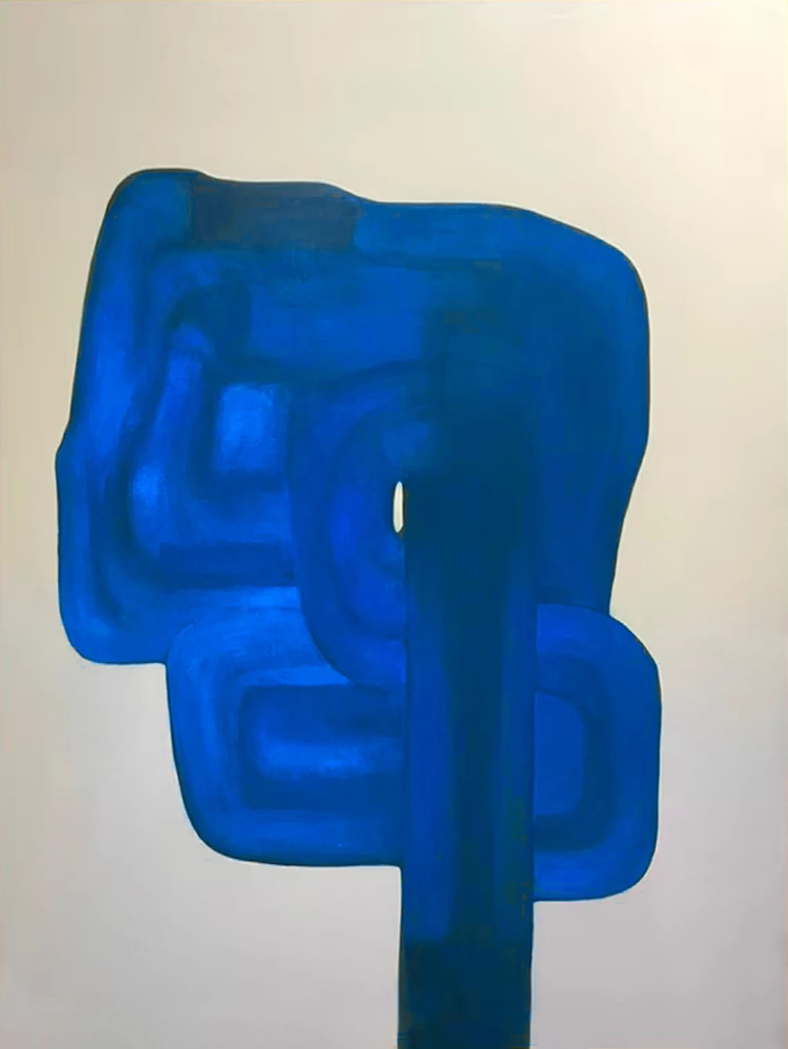 Azure Form: Bold Blue Abstract, Modern Minimalist Art #BGA 201