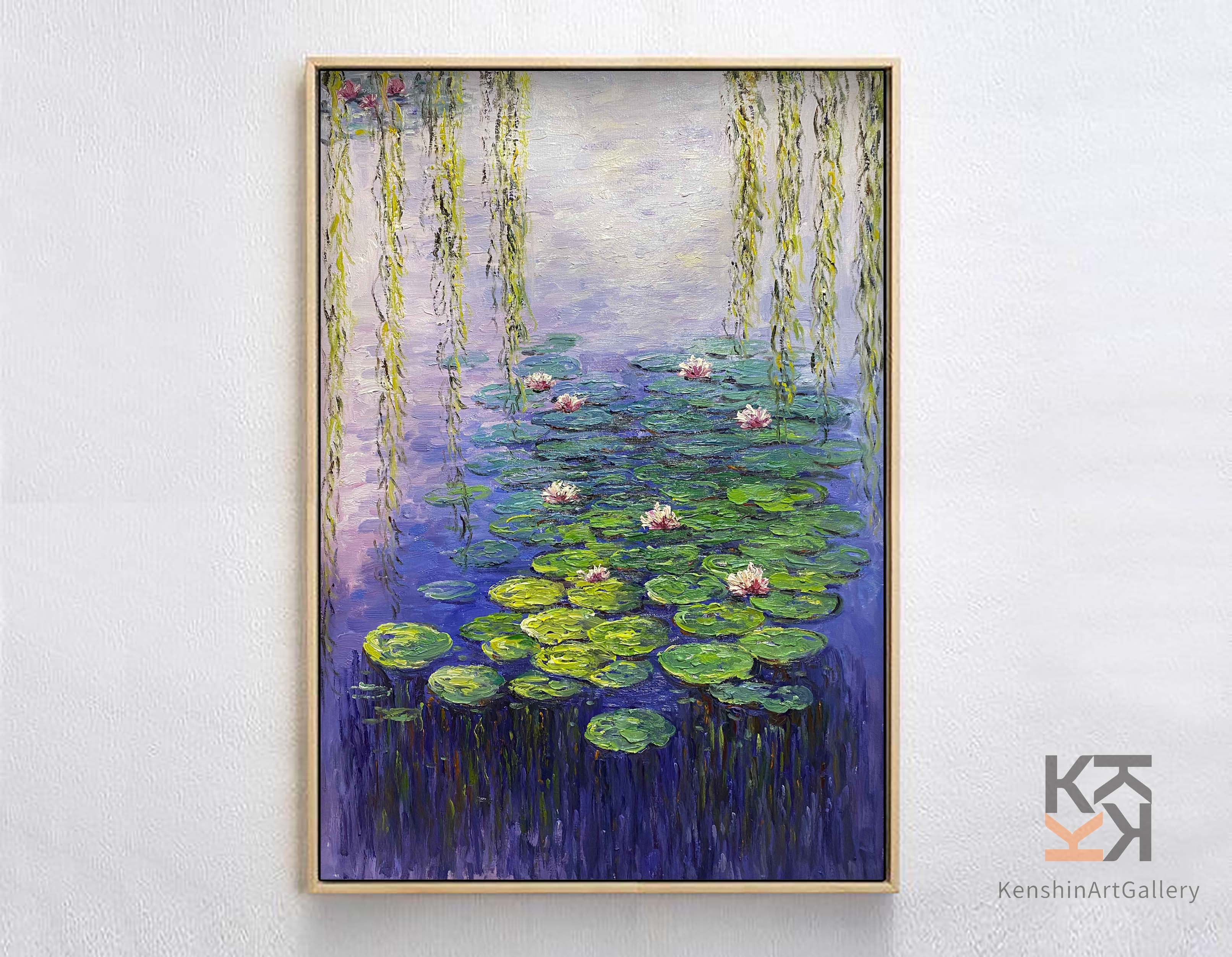 Water Lily Harmony, Contemporary Impressionistic Wall Art #BGA 062