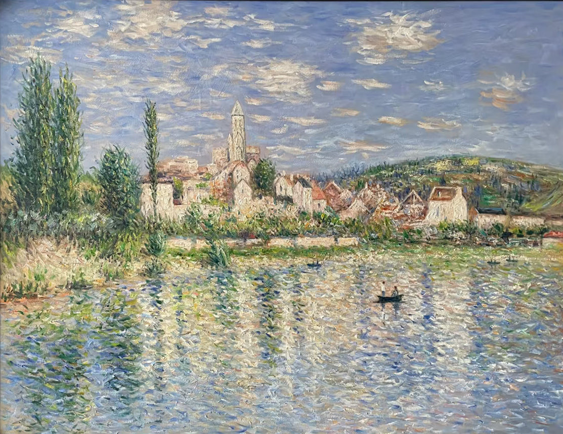 Monet's Vétheuil View: Seine Landscape, Impressionist Art #BGA 192