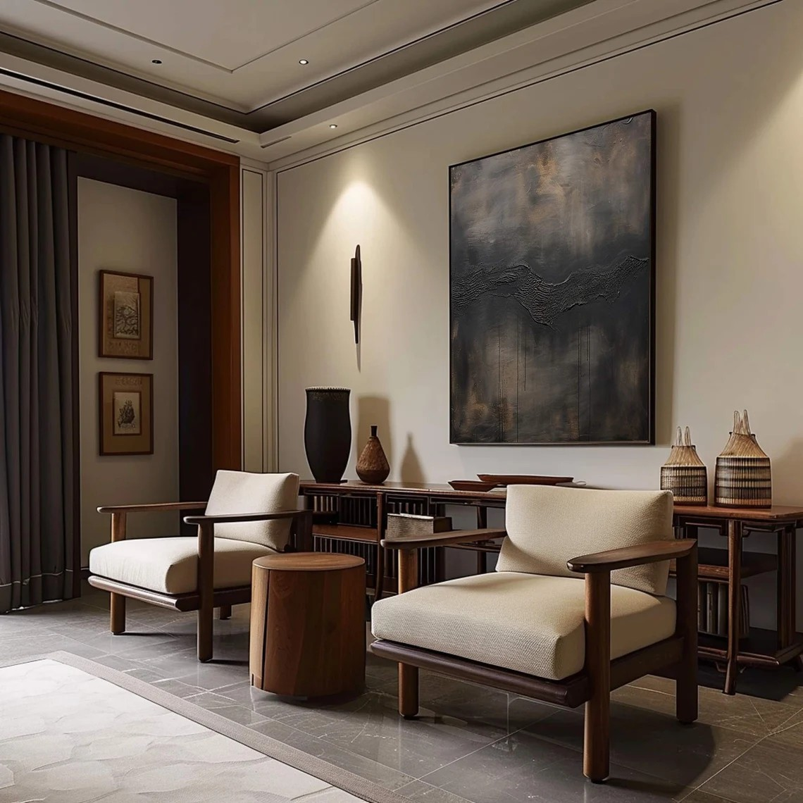 Moody Dark Wall Art, Textured Canvas, Minimalist Decor #BGA 136