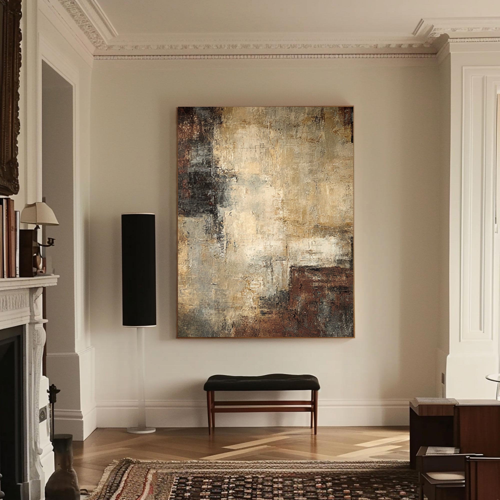 Rustic Abstract Art Large Canvas Distressed Finish #WG 046