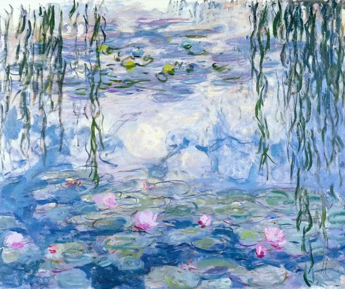 Willow & Lilies: Monet-Esque Water Garden Wall Art #BGA 193
