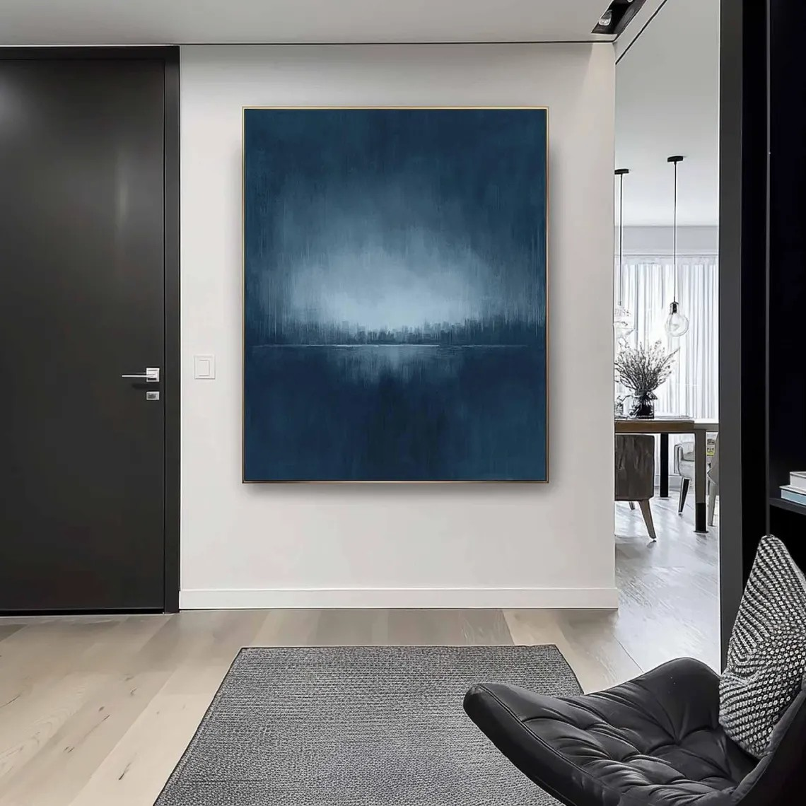 Urban Haze: Abstract Blue Cityscape, Atmospheric Depth Art #BGA 165
