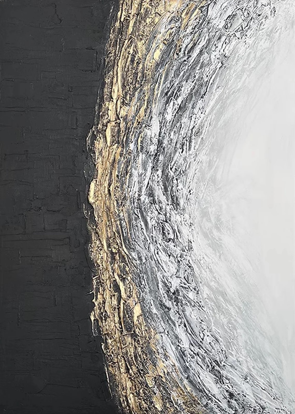 Sculpted Light: Textured Abstract Painting, Gold Accented Art #BGA 199