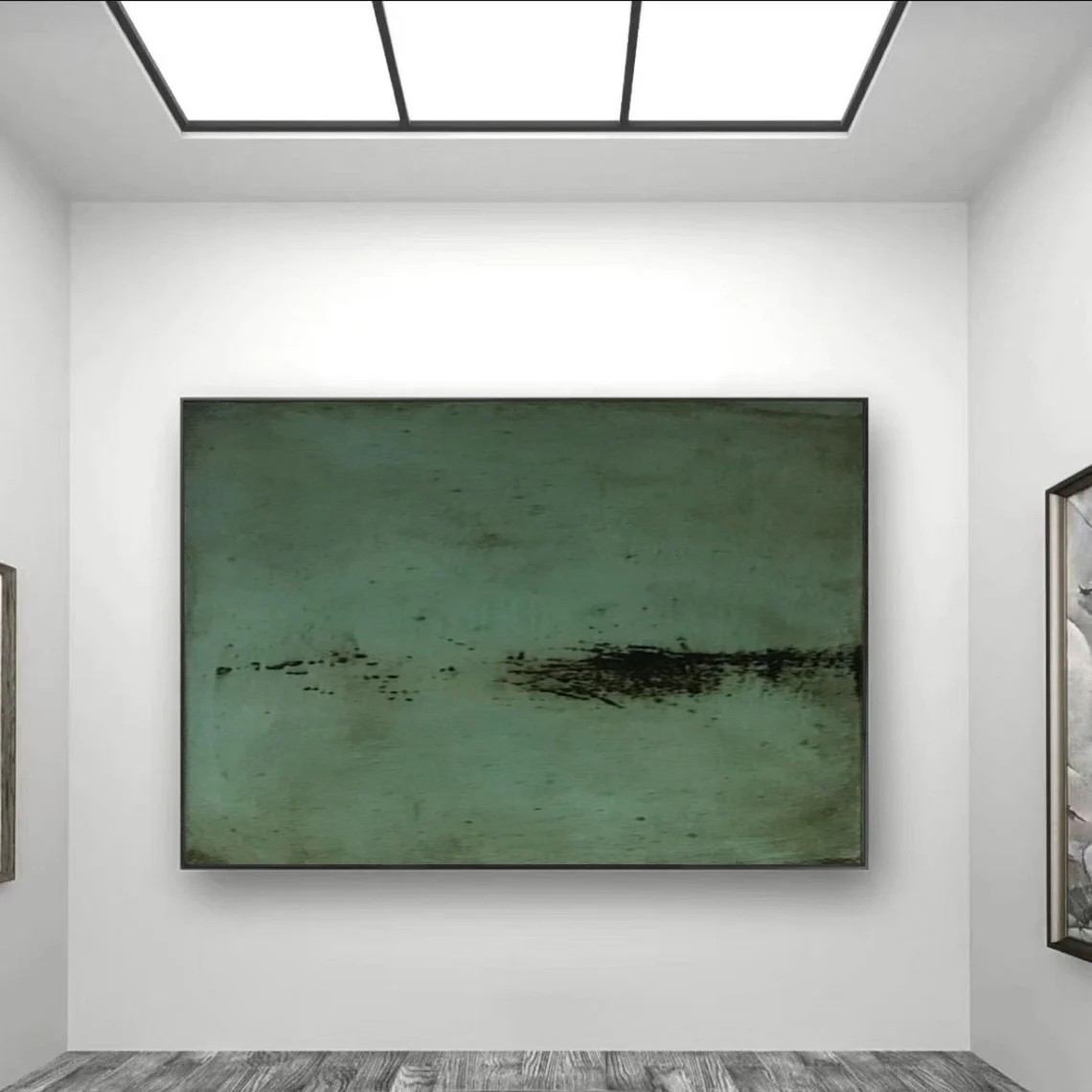 Modern Green Landscape Serene Abstract, Unique Wall Decor #BGA 151