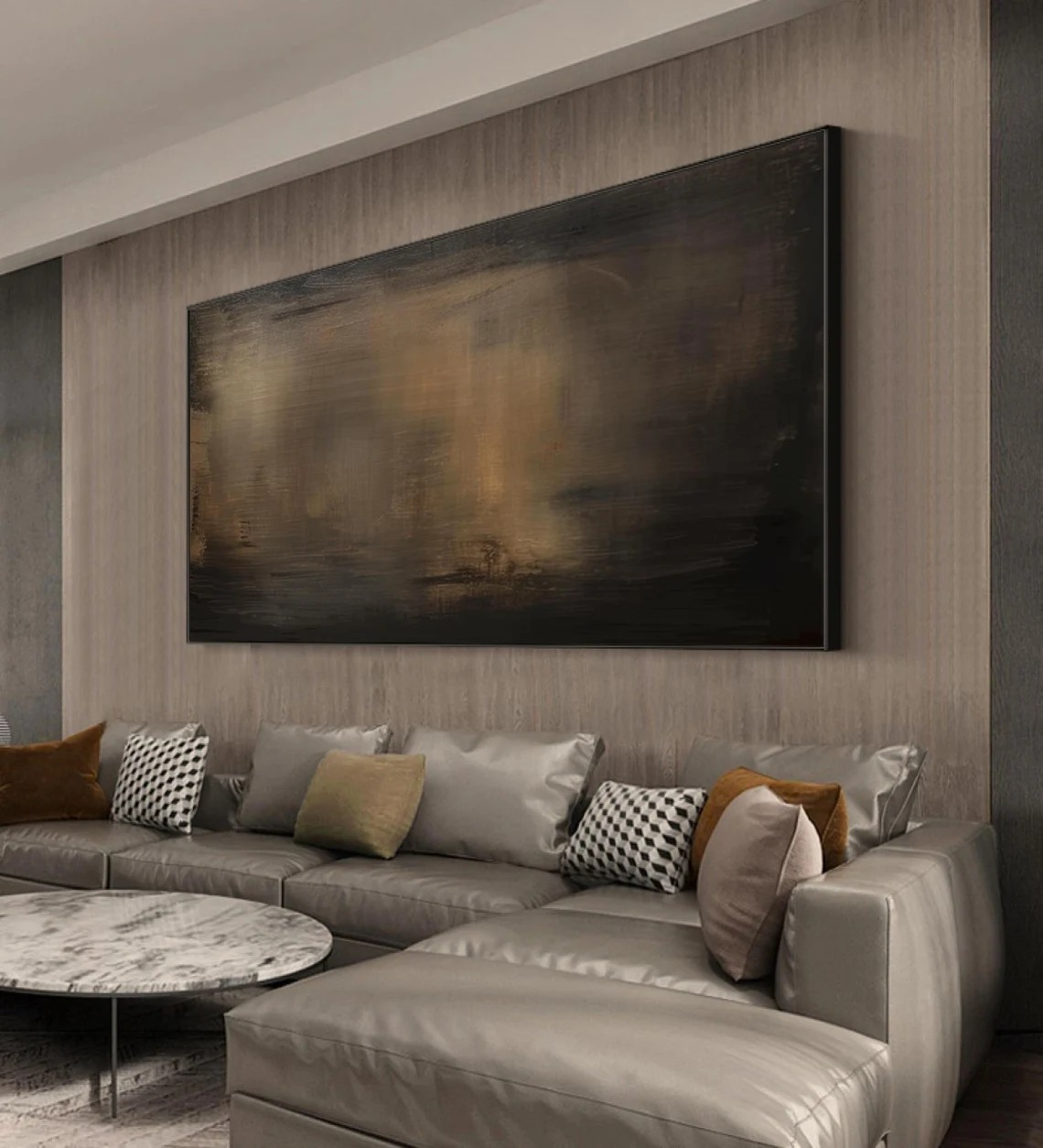 Moody Abstract Landscape Wall Art, Textured Minimalist Decor #BGA 132