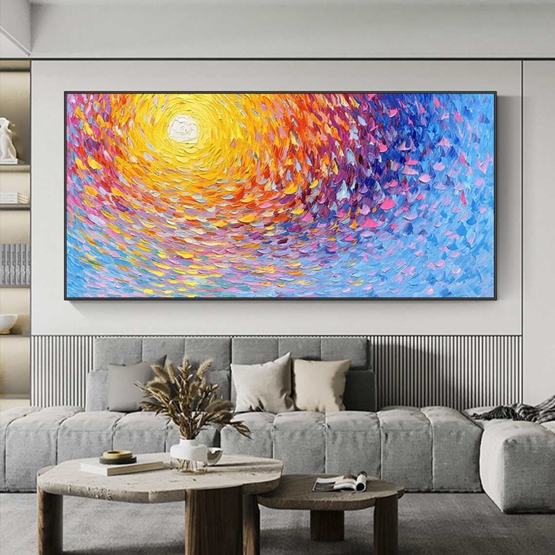 Dynamic Swirl Abstract Wall Art with Vibrant Colors #BGA 045