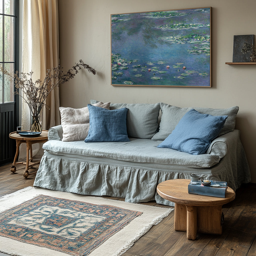 Water Lily Pond At Dusk, Impressionistic Wall Art #BGA 072