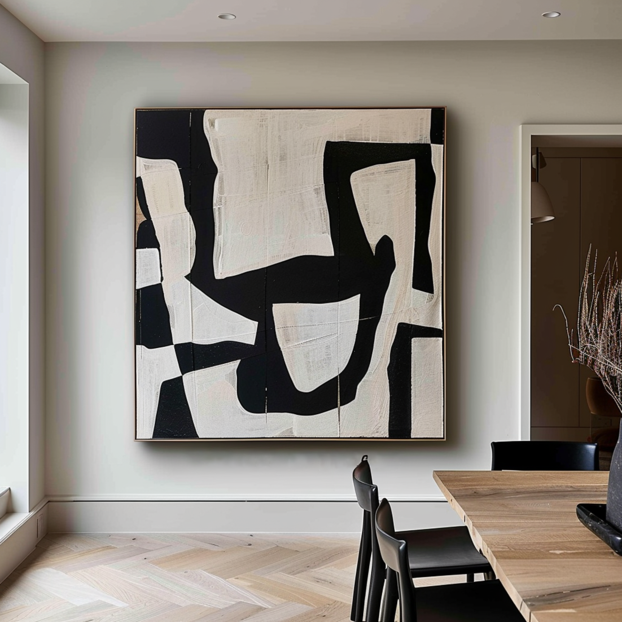 Black & White Abstract Painting #BWA 004