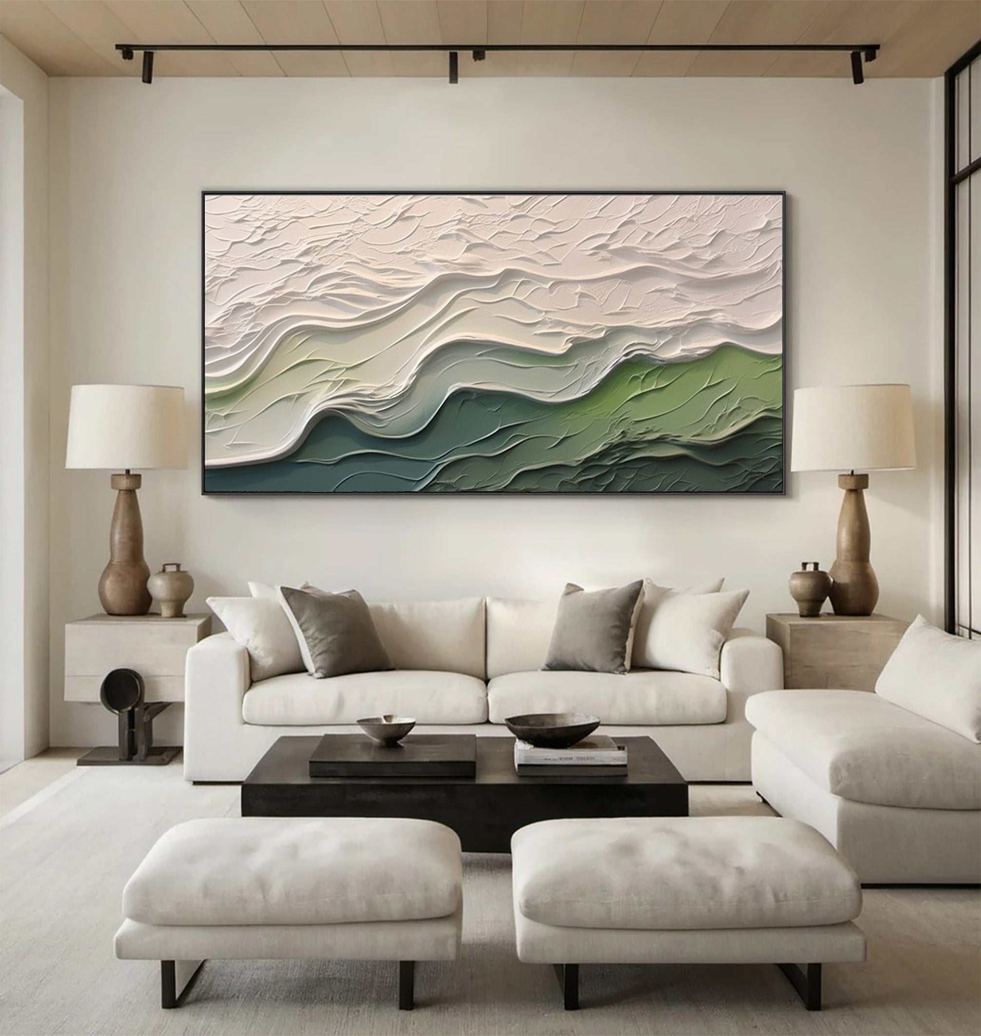 Impasto Seascape Painting Abstract Beach Waves #WG 092