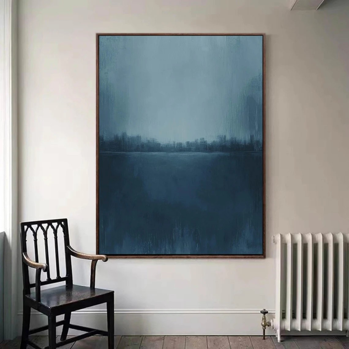 Blue Landscape Abstract Painting, Serene Minimalist Wall Art #BGA 138