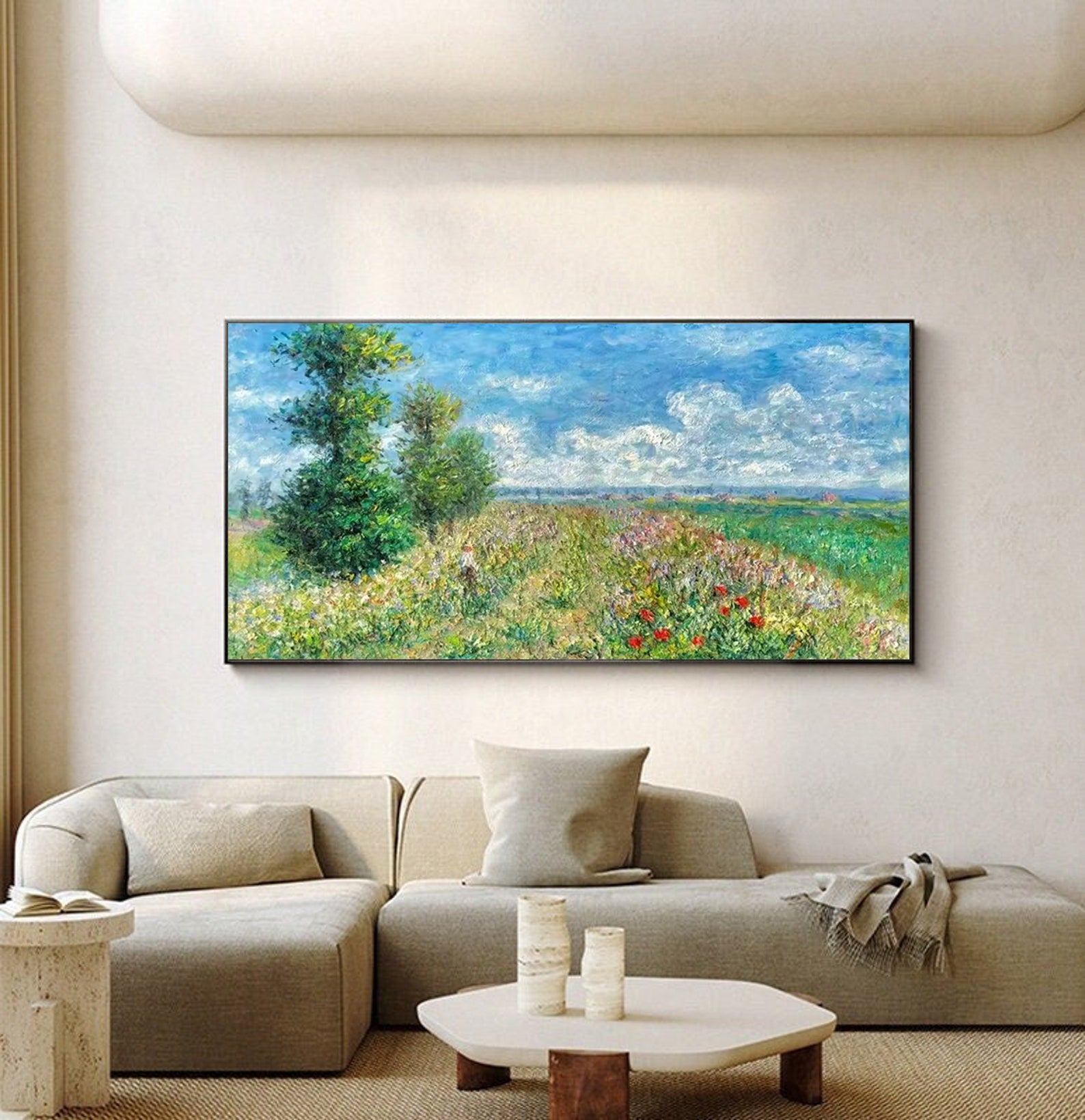 Monet Style Giverny Landscape, Impressionist Canvas #BGA 169