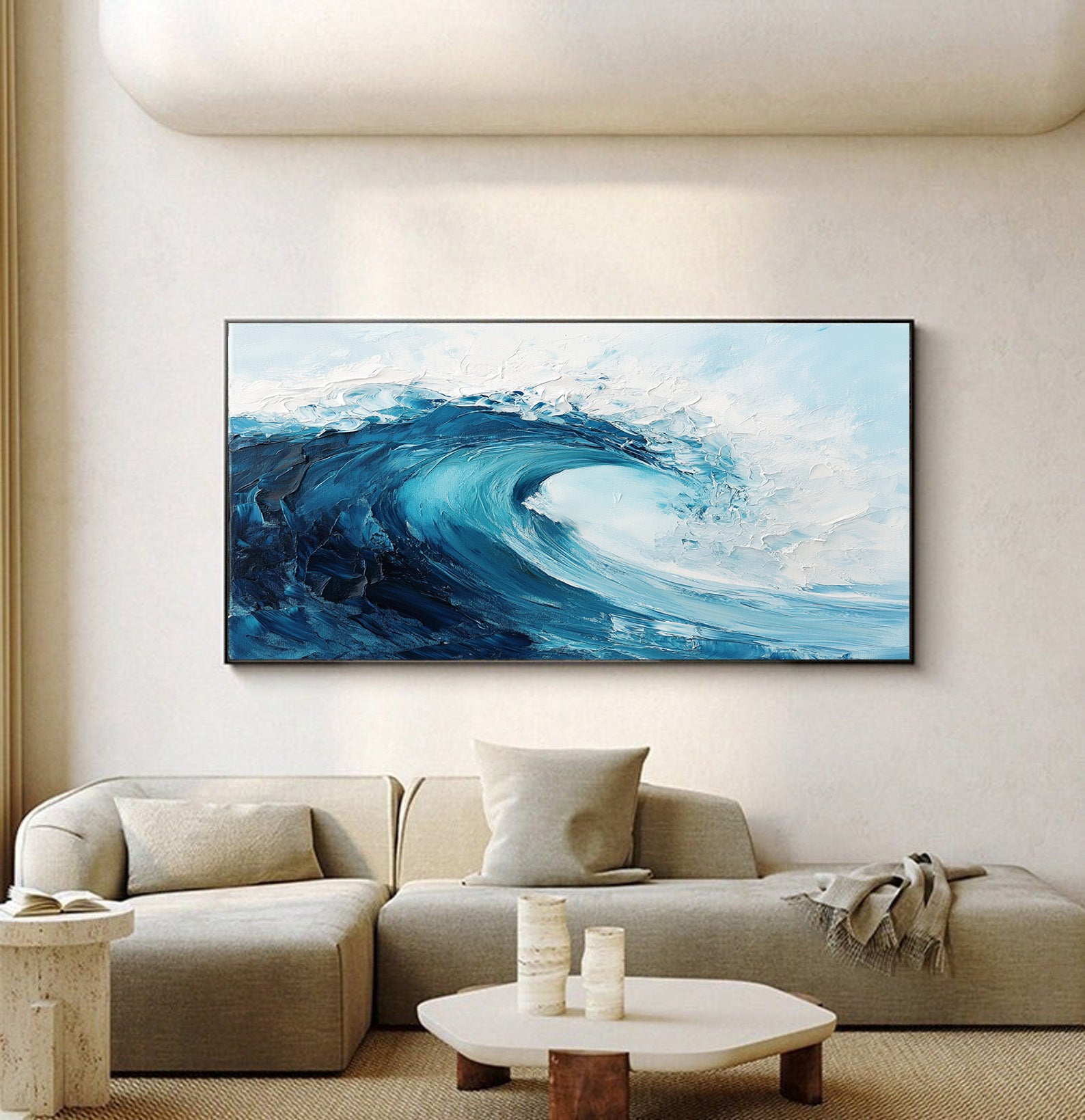 Sculpted Swell: Bold Impasto Wave, Richly Textured Ocean Art #BGA 230
