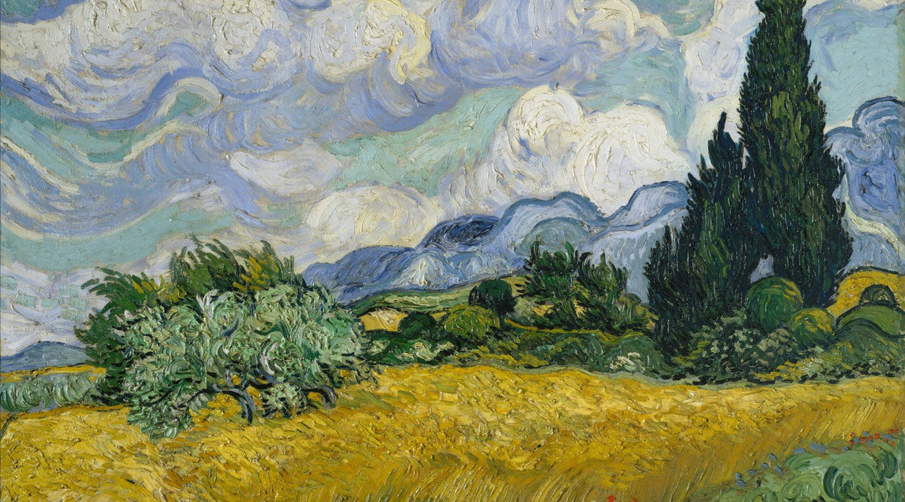 Wheat Field with Cypresses, Van Gogh Inspired Wall Art #BGA 108