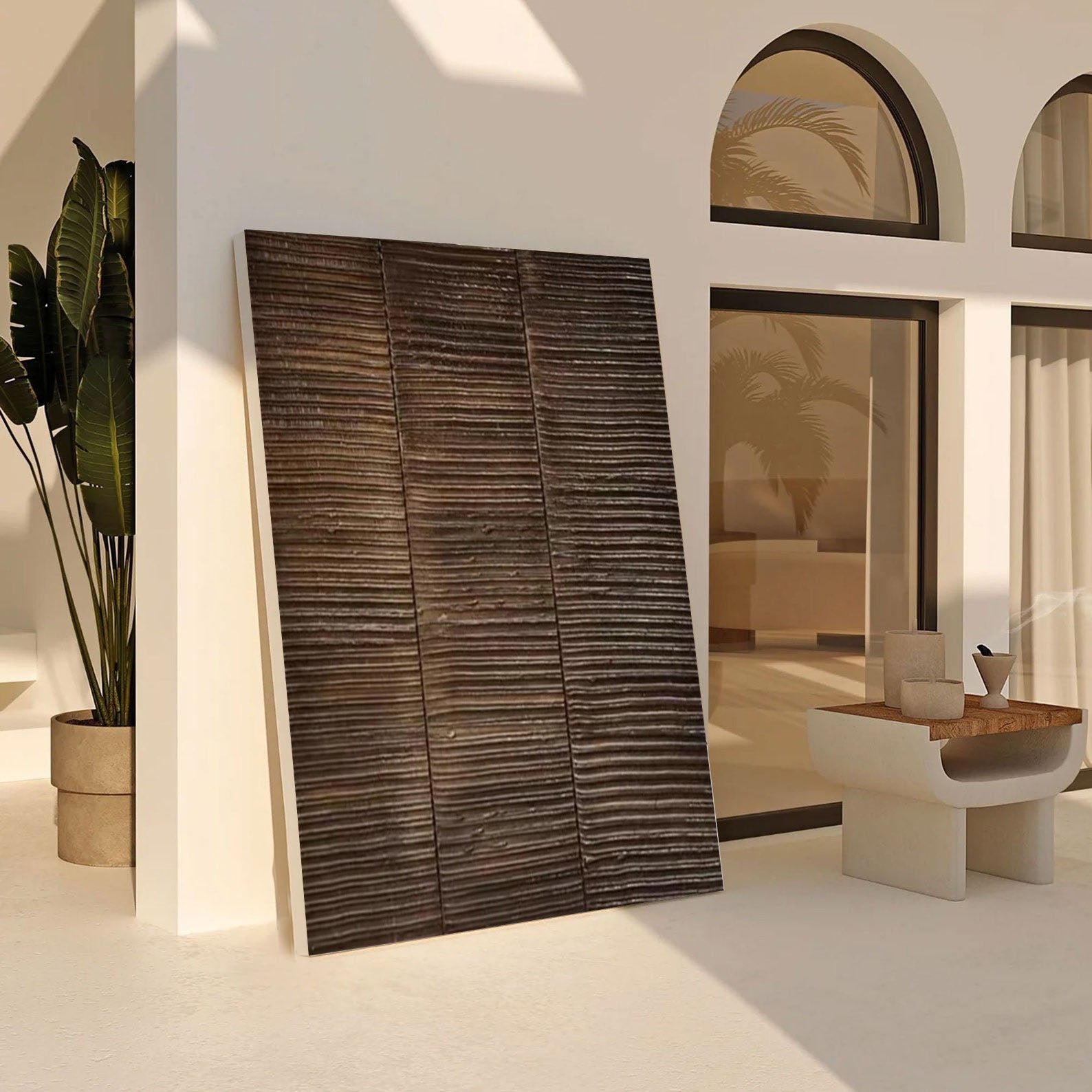 Organic Texture Canvas, Natural Wood Design Wall Art #BGA 200