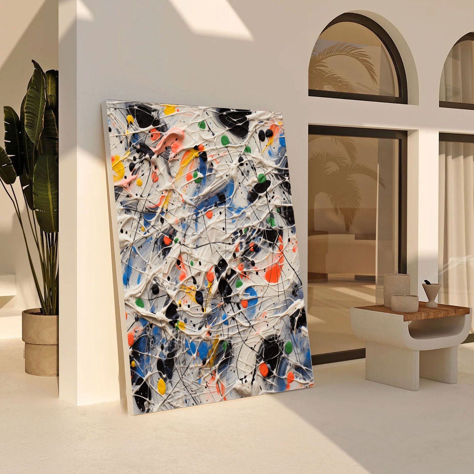 Controlled Chaos: Bold Abstract Splatter, Dynamic Modern Art #BGA 242