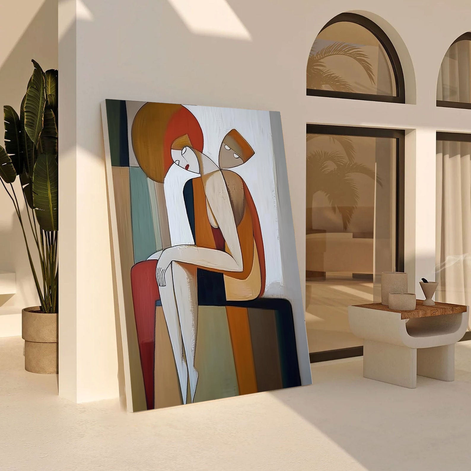 Contemporary Figurative Painting, Geometric Abstract Design #BGA 258
