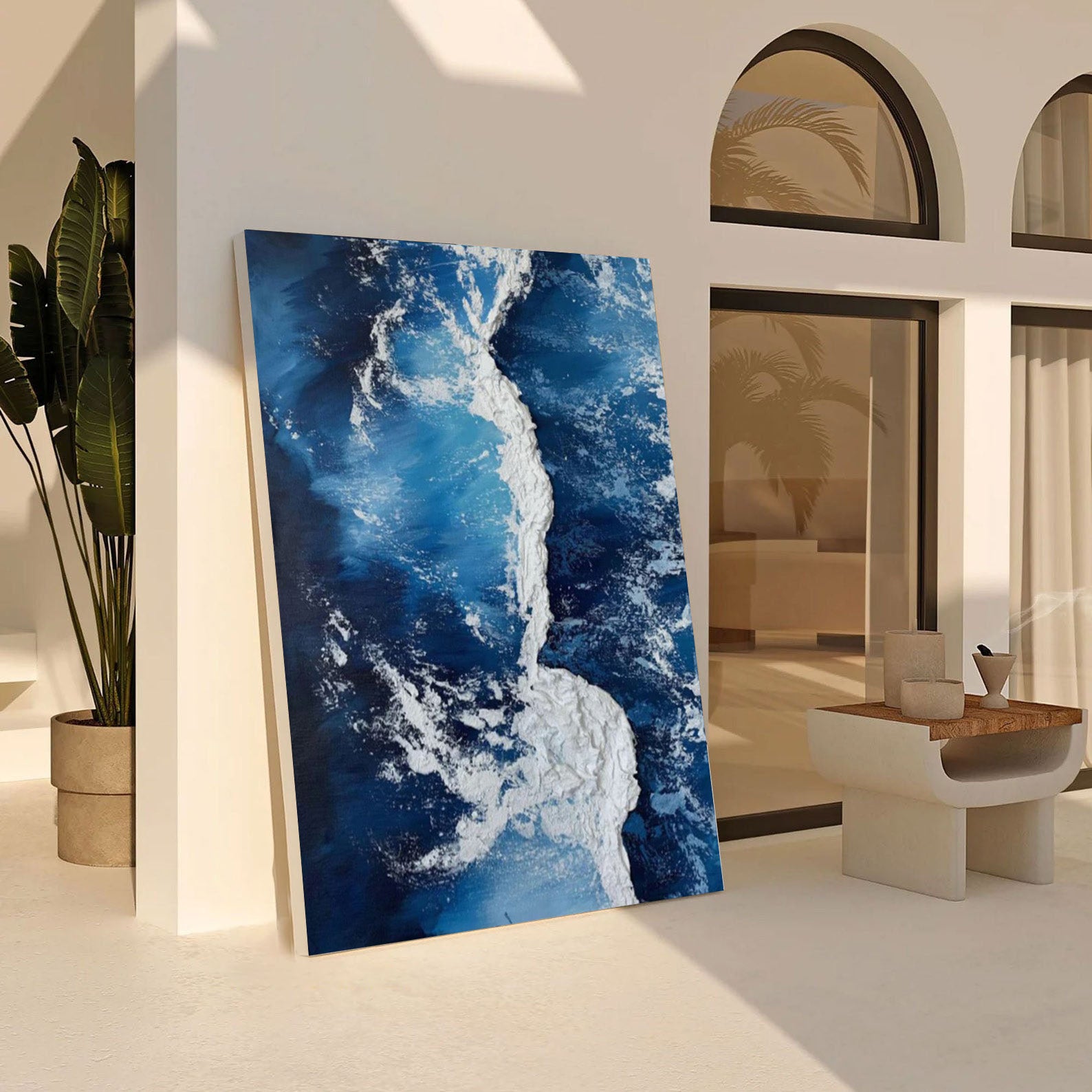 Modern 3D Texture Seascape, Dynamic Ocean Vista #BGA 259