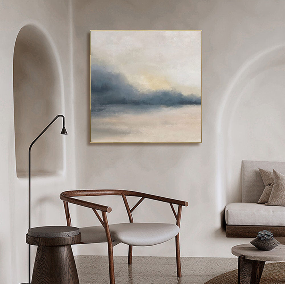 Ethereal Shores: Abstract Landscape Art, Soft Muted Palette #BGA 218