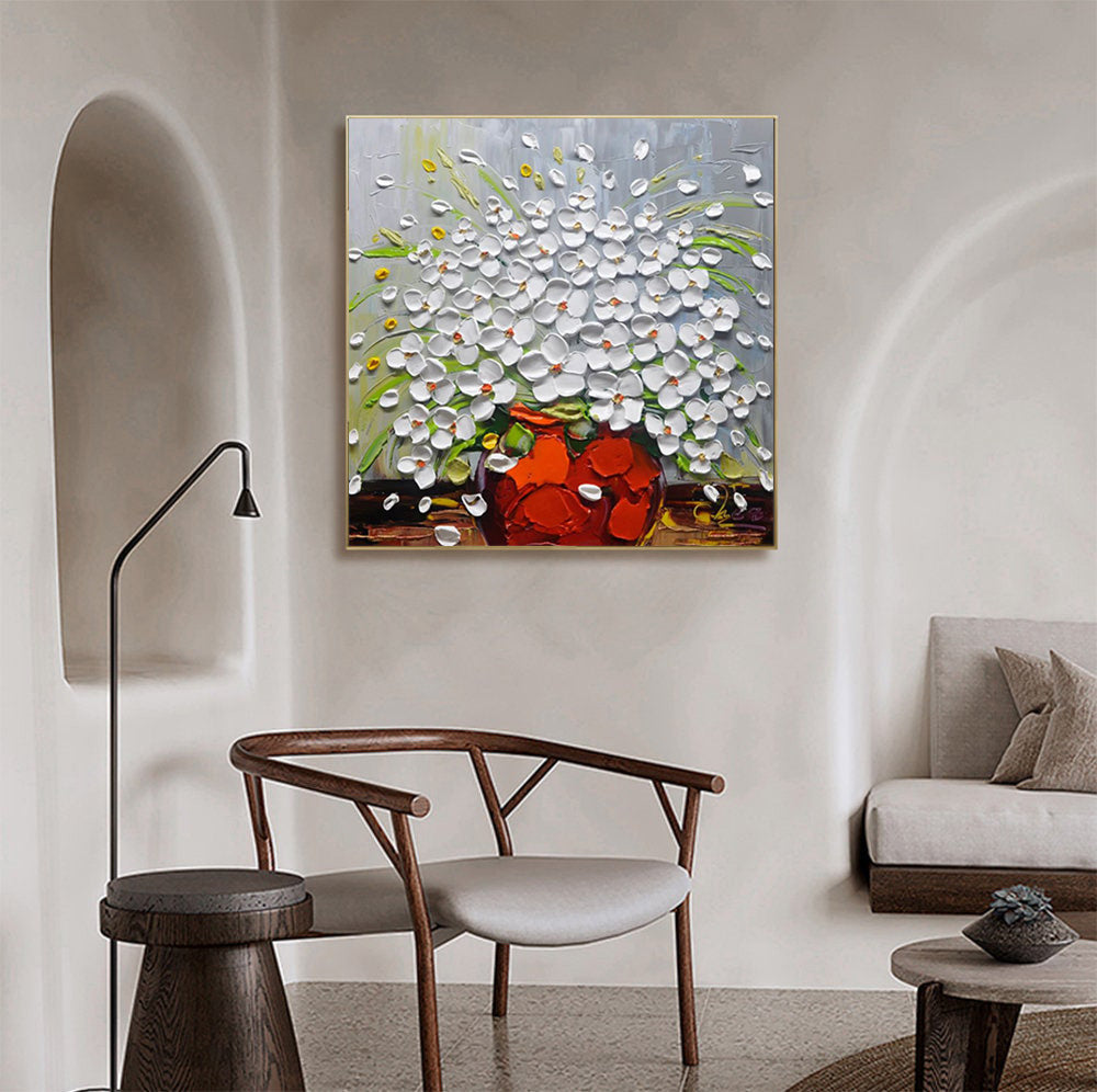 Sculpted Florals: Bold Impasto Flowers, Richly Textured Art #BGA 229