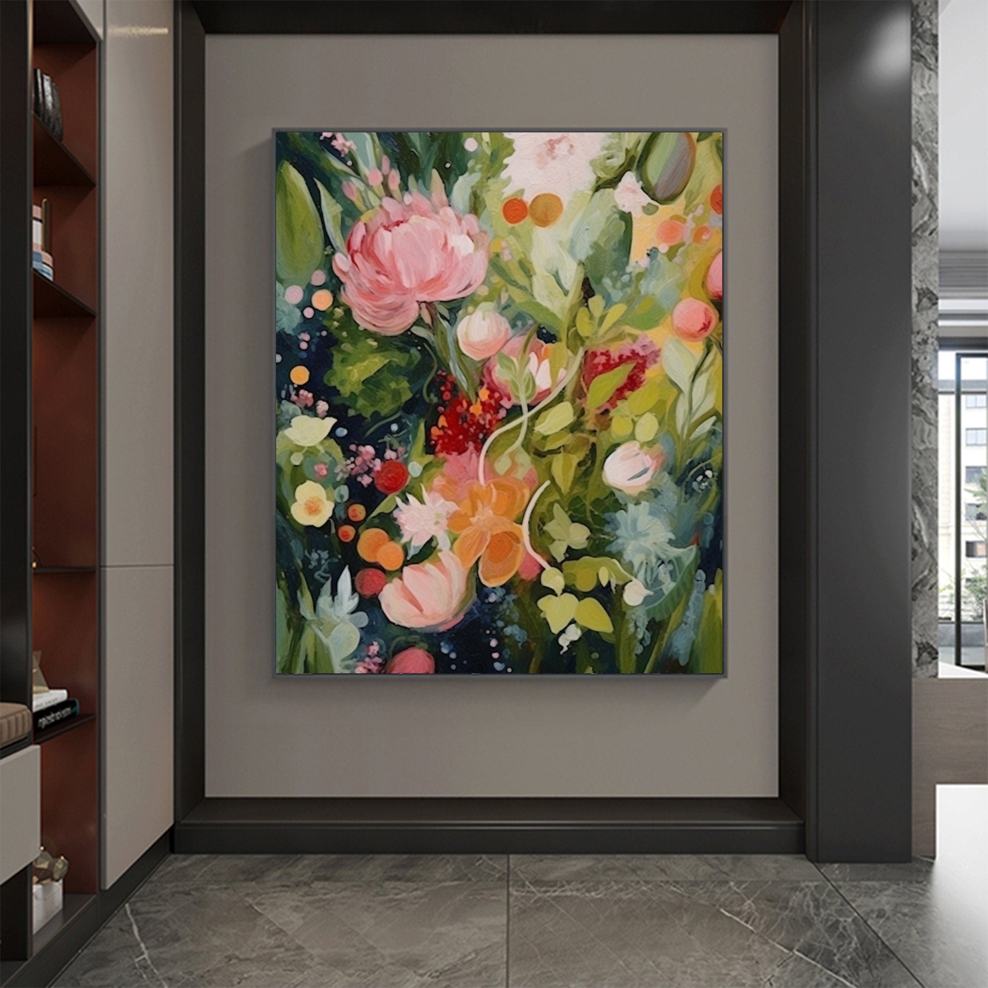 Colorful Flower Abstract Canvas Art for Modern Interiors #CAP 022