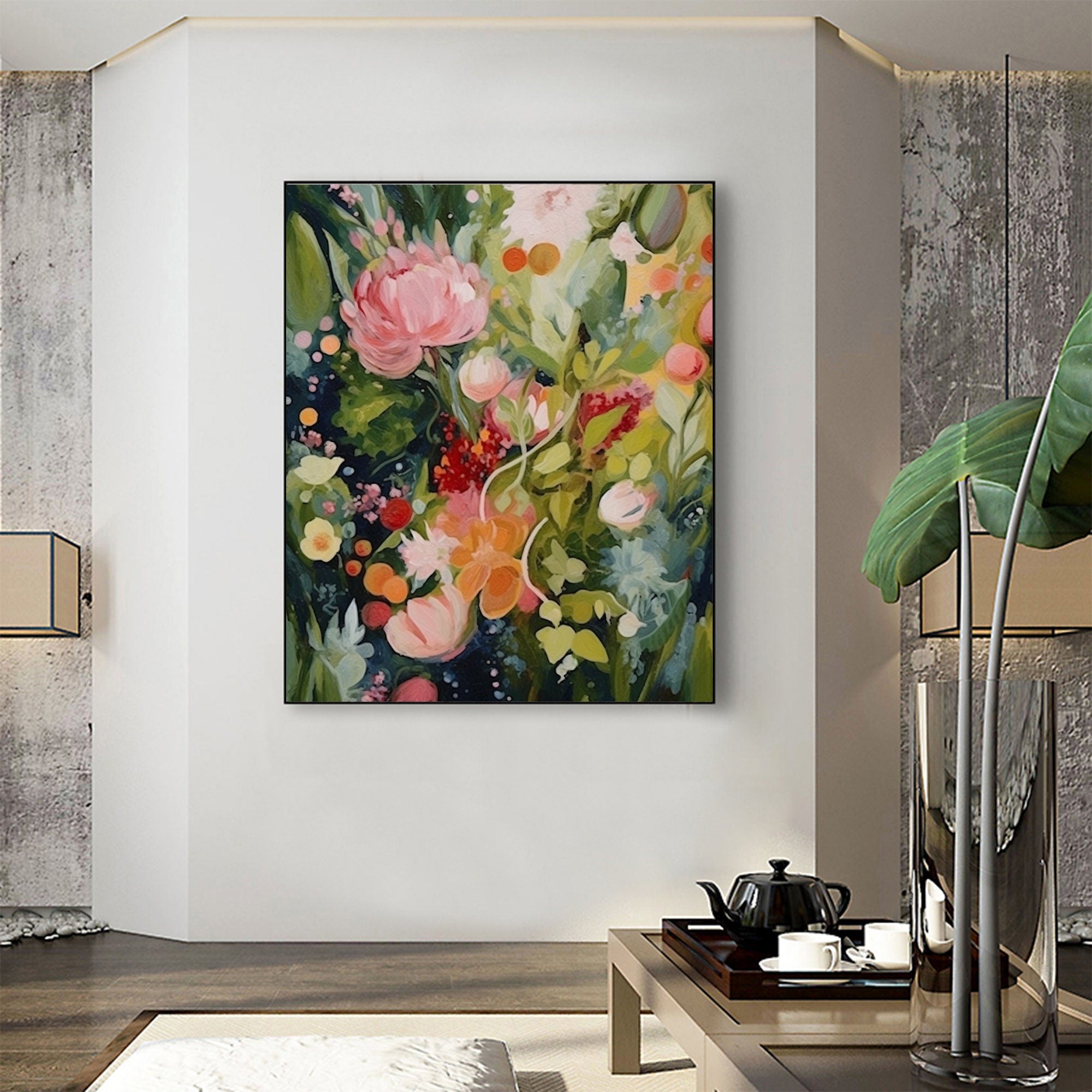 Colorful Flower Abstract Canvas Art for Modern Interiors #CAP 022