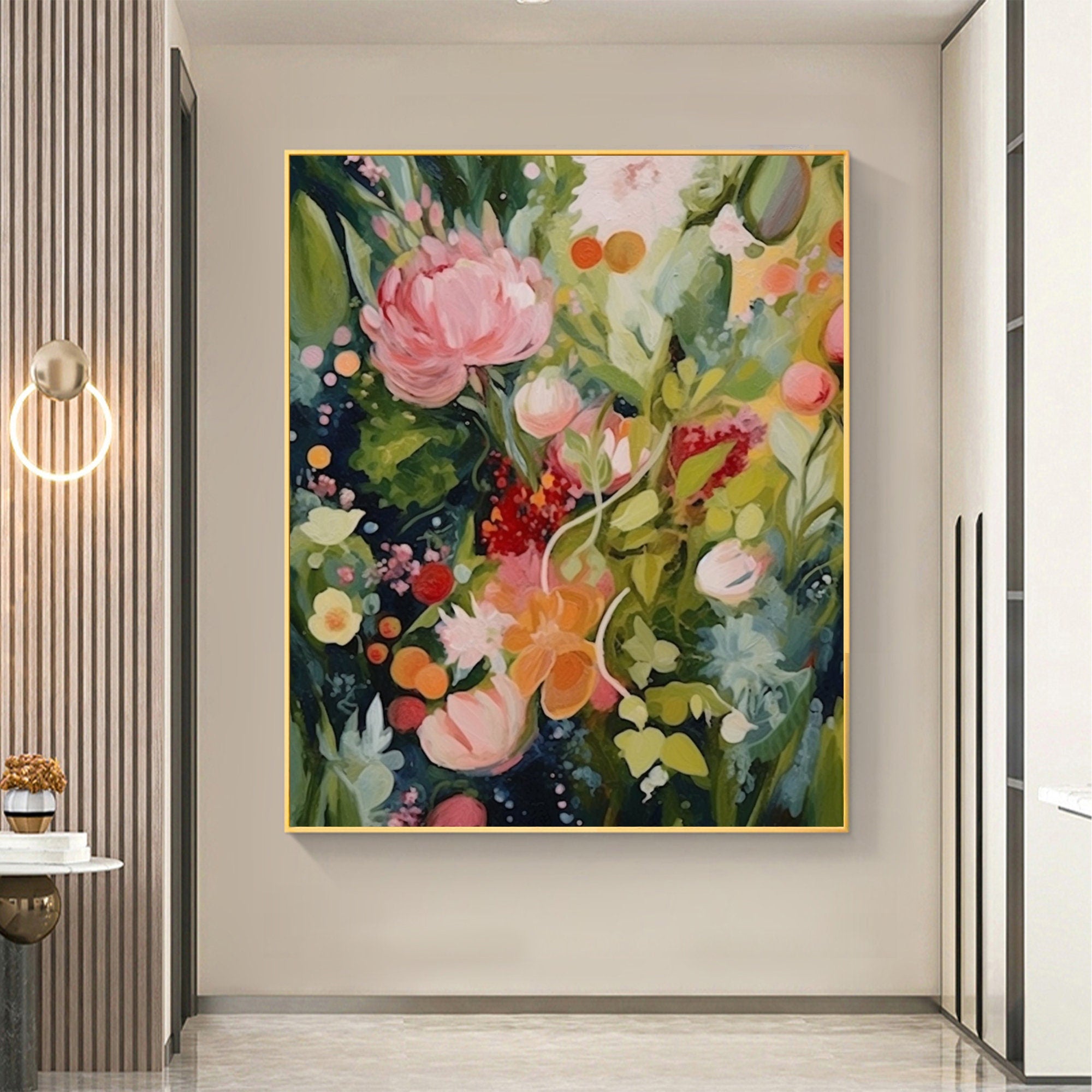 Colorful Flower Abstract Canvas Art for Modern Interiors #CAP 022