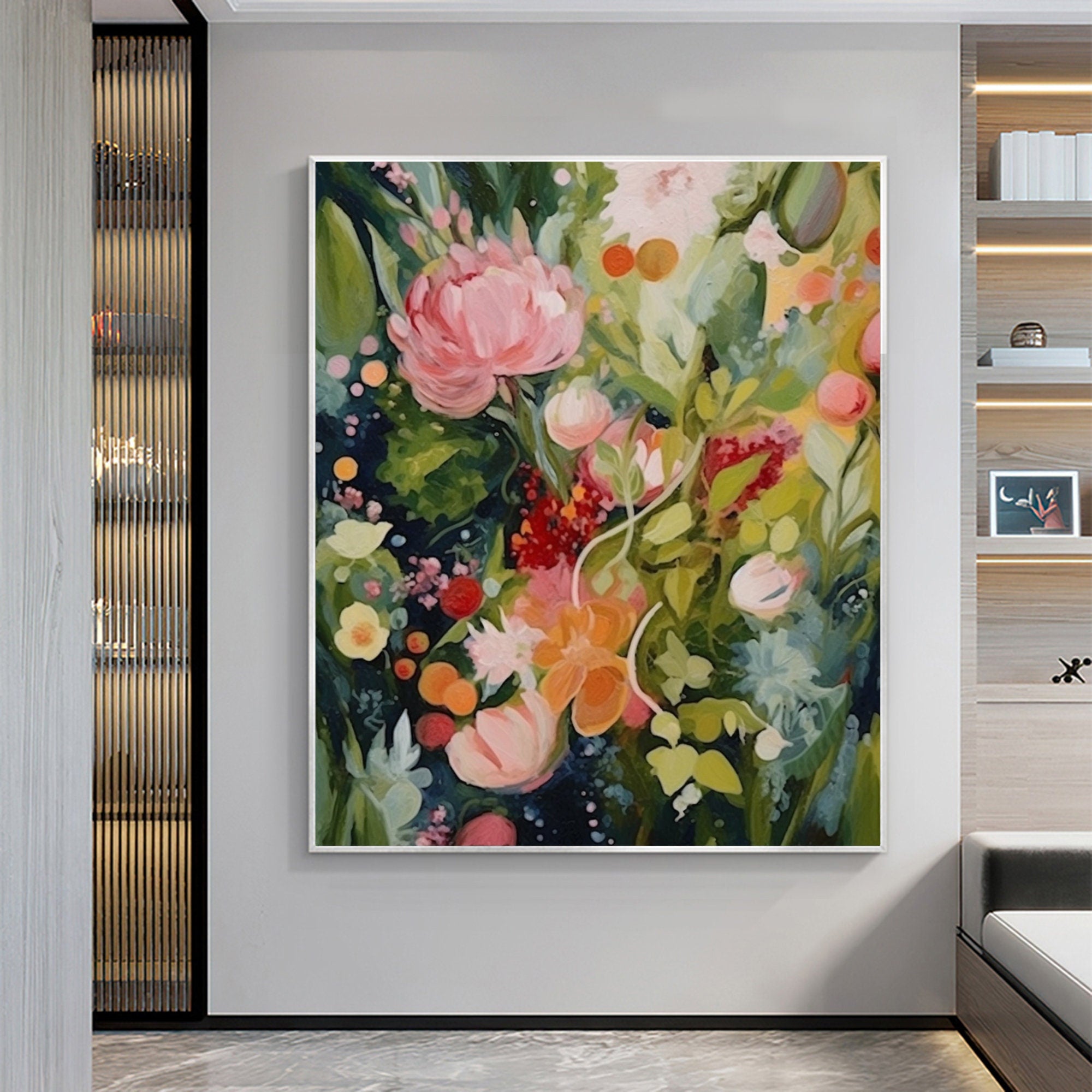 Colorful Flower Abstract Canvas Art for Modern Interiors #CAP 022