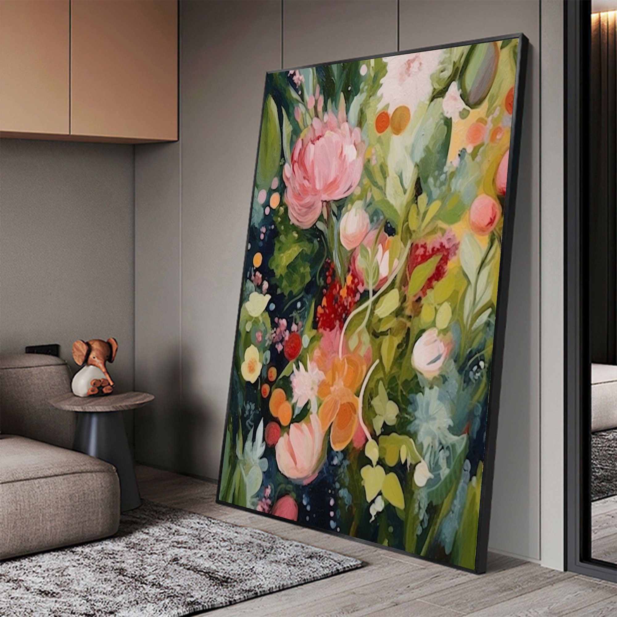 Colorful Flower Abstract Canvas Art for Modern Interiors #CAP 022