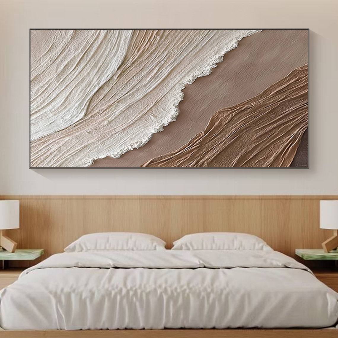 Beige & Brown Ocean Minimalist Painting #BBM 019