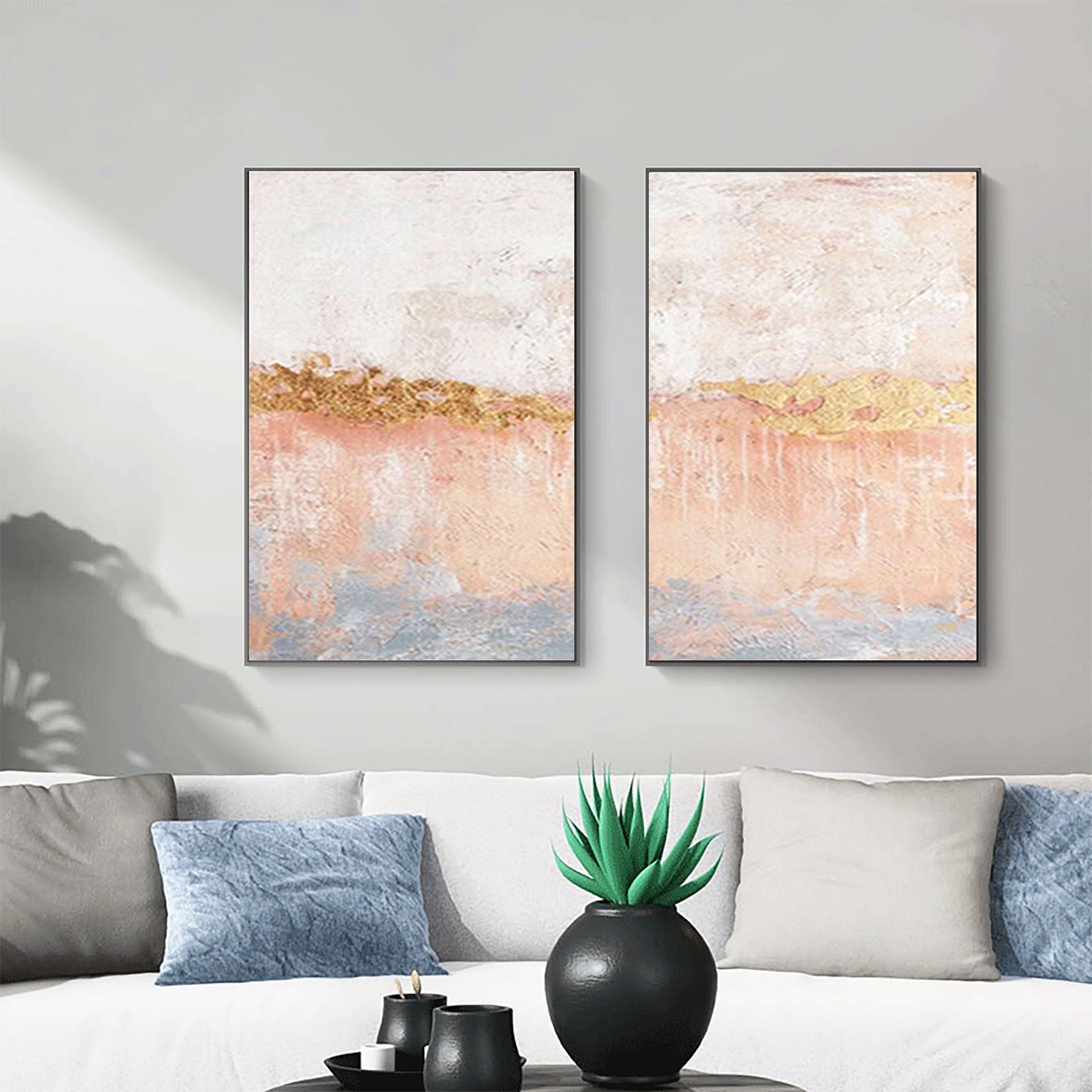 White Minimalist Painting Set Of 2 #WMS 023
