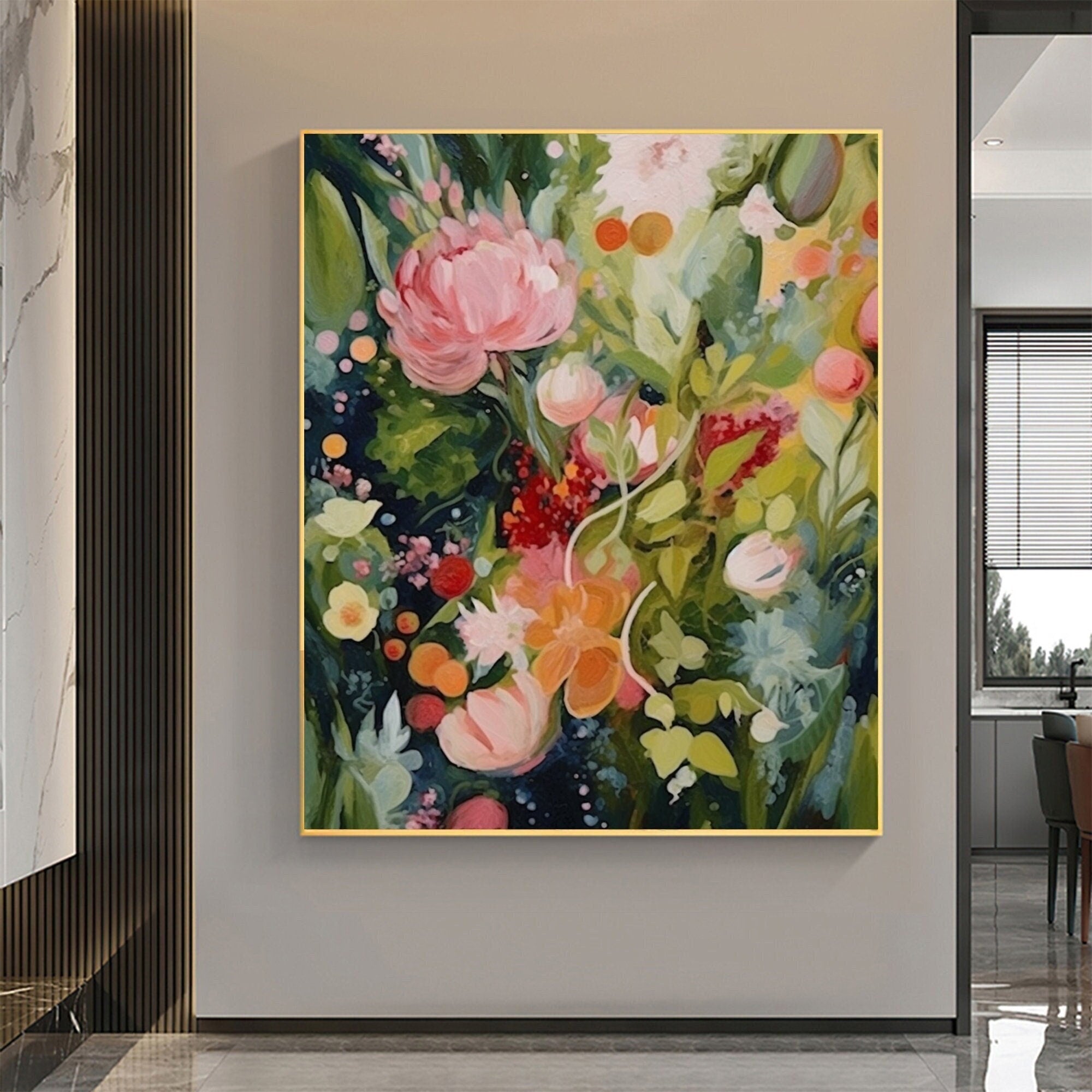 Colorful Flower Abstract Canvas Art for Modern Interiors #CAP 022