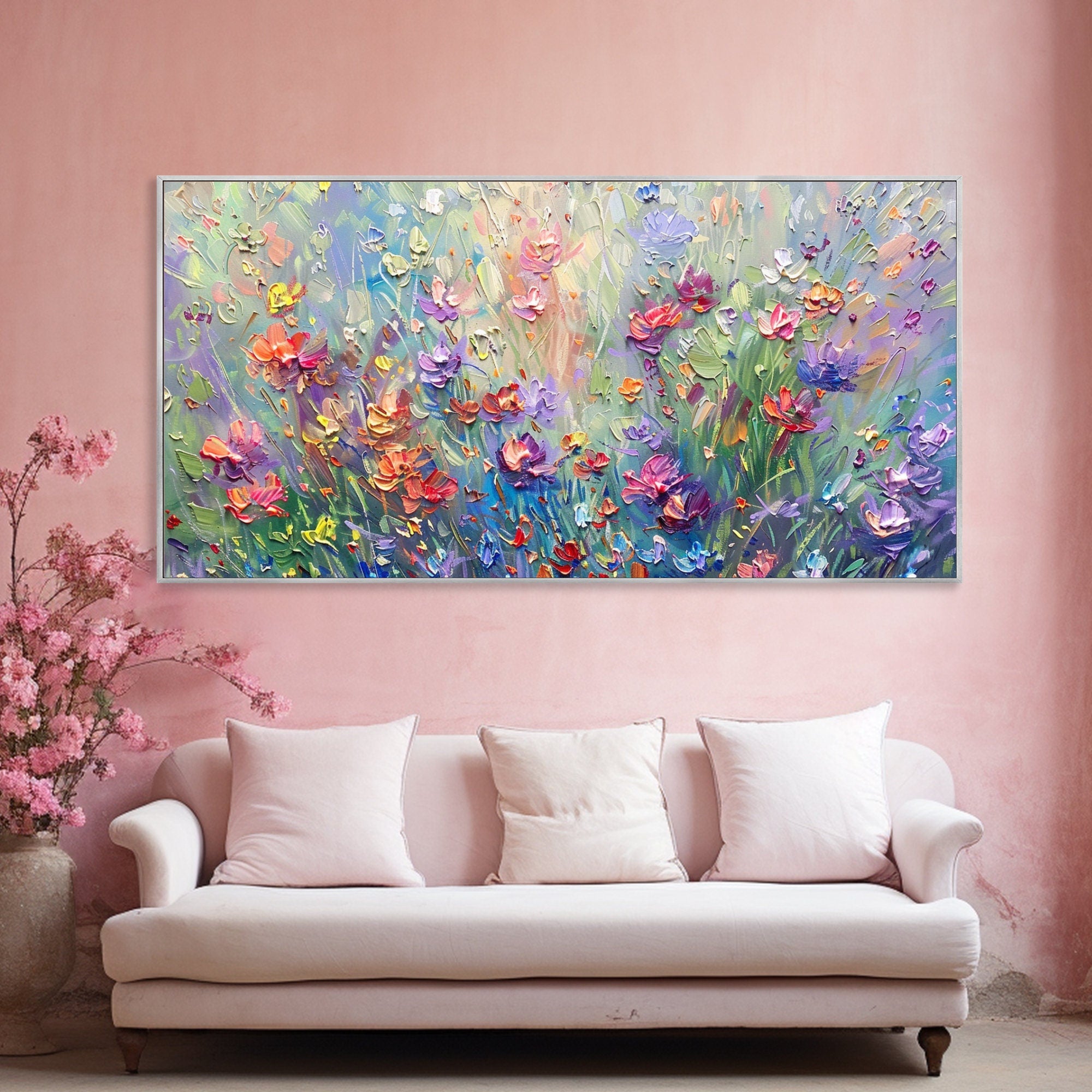 Colorful Flower Abstract Canvas Art for Modern Interiors #CAP 024