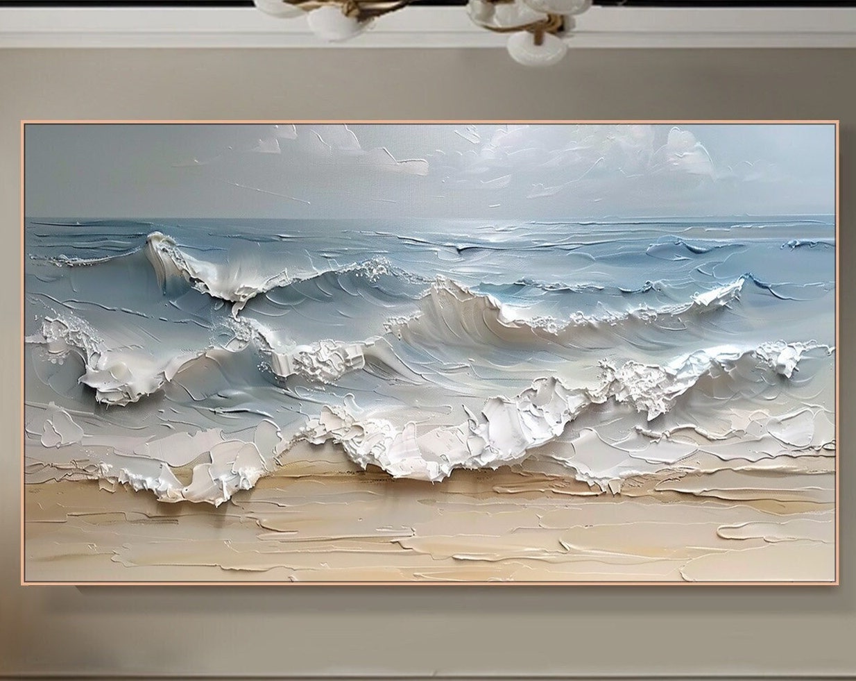Textured Ocean Waves Canvas Art for Coastal Decor #BGM 052