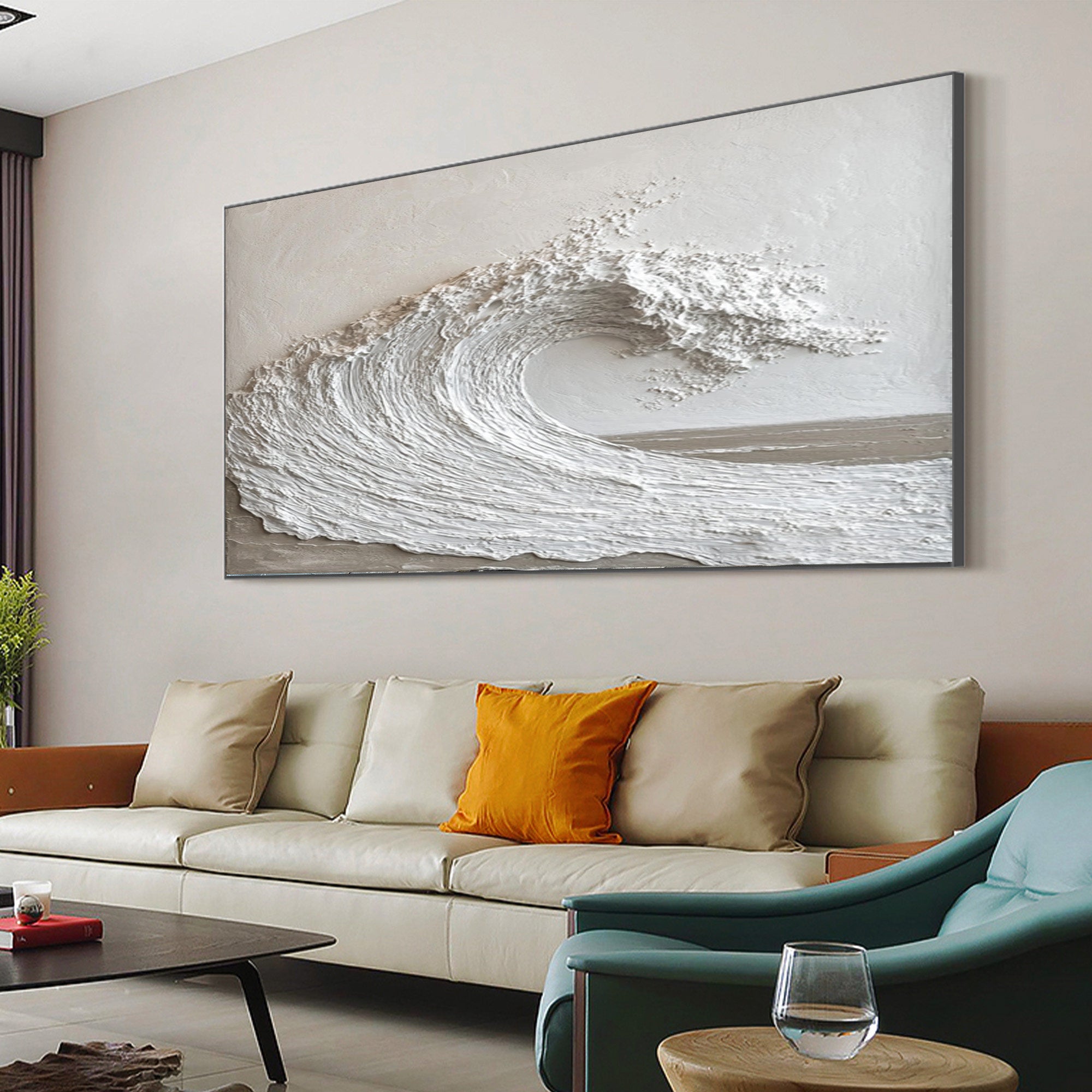 High-End 3D Wave Painting Luxury Wall Decor for Elegant Interiors #BBM 047