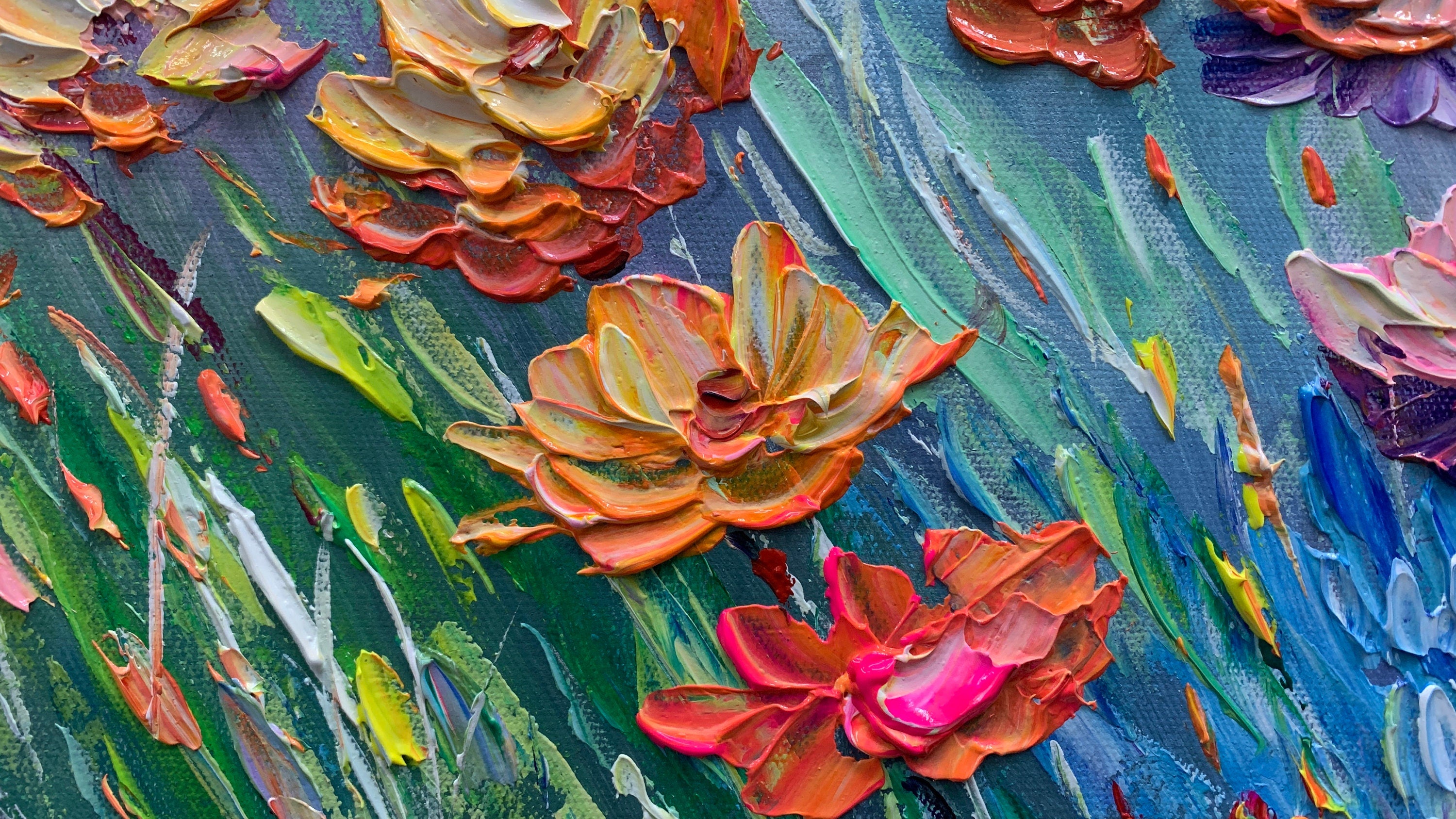 Colorful Flower Abstract Canvas Art for Modern Interiors #CAP 024