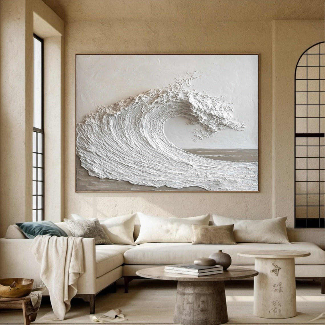 High-End 3D Wave Painting Luxury Wall Decor for Elegant Interiors #BBM 047